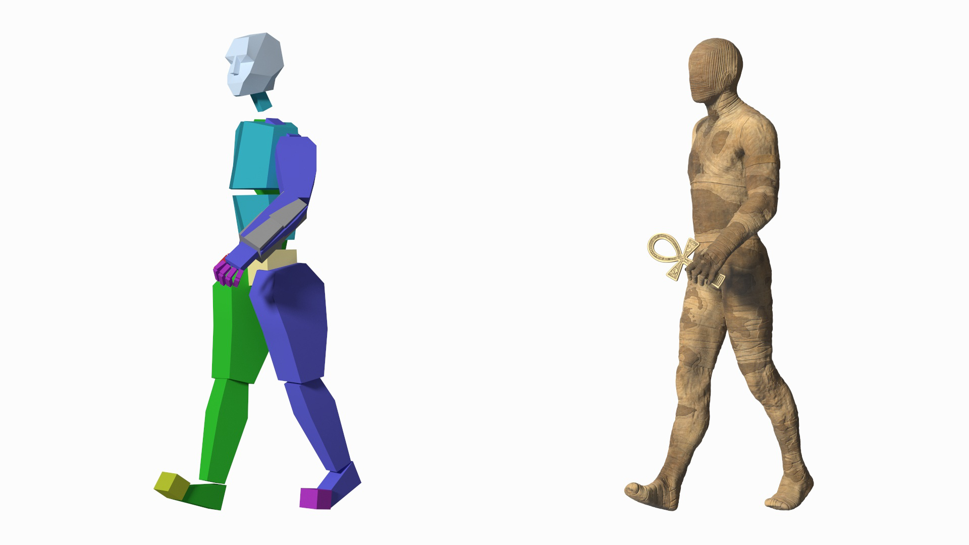 Mummy with Ankh Rigged 3D
