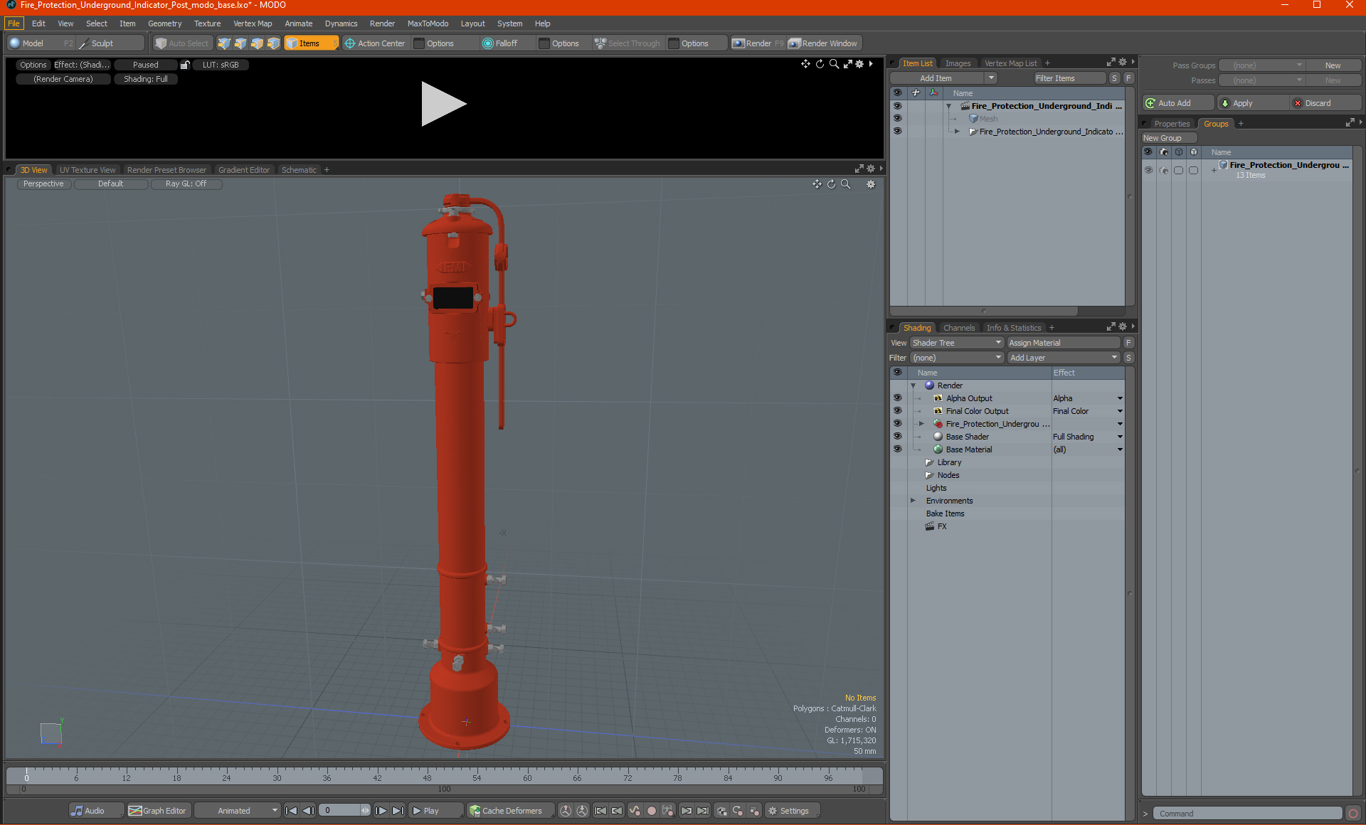 Fire Protection Underground Indicator Post 3D