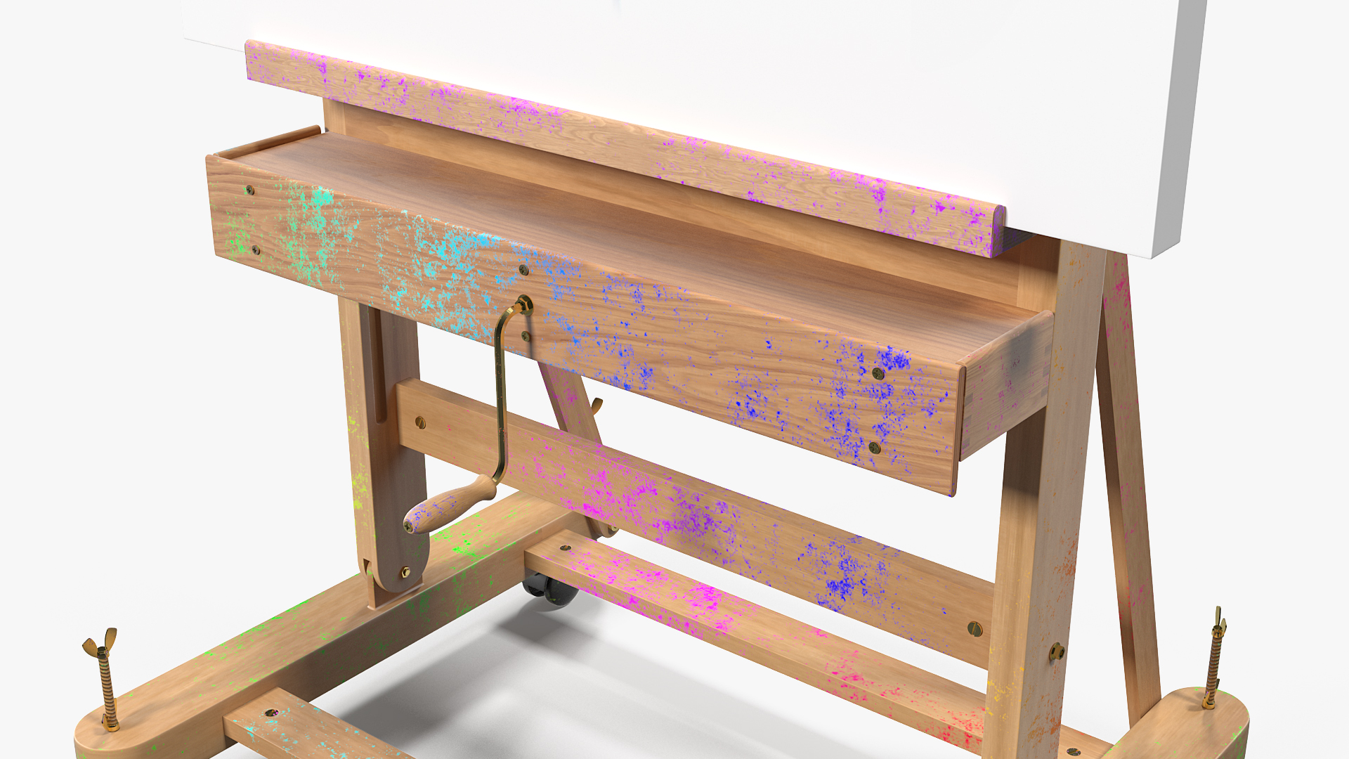 Studio Easel with Canvas 3D model