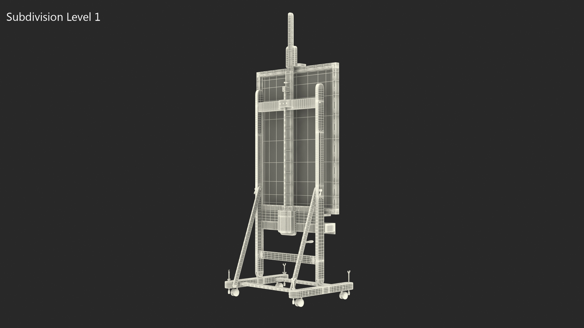 Studio Easel with Canvas 3D model