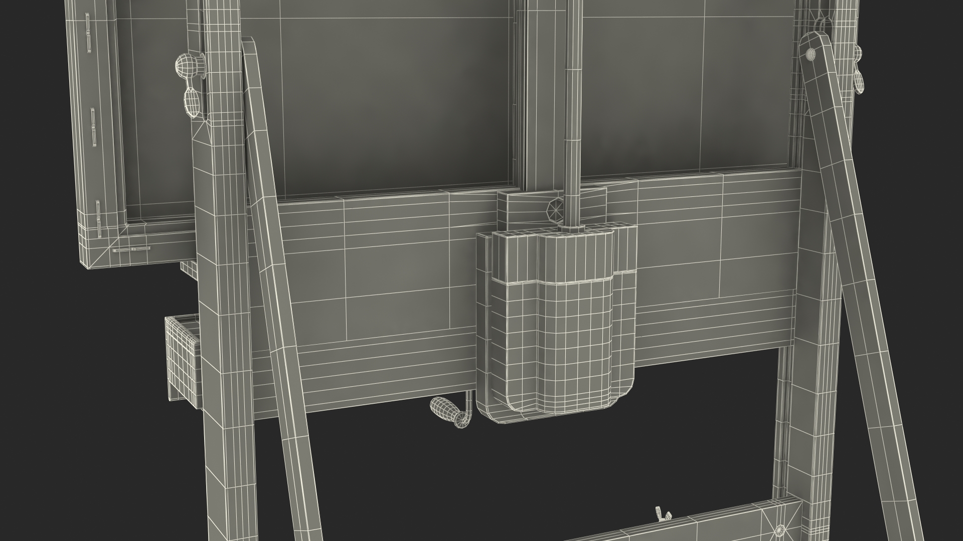 Studio Easel with Canvas 3D model