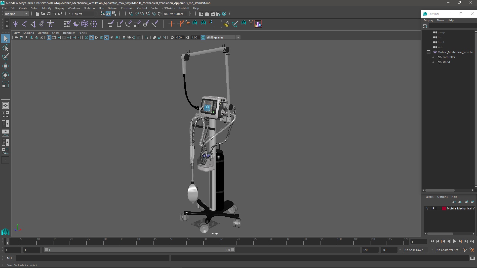 Mobile Mechanical Ventilation Apparatus 3D model