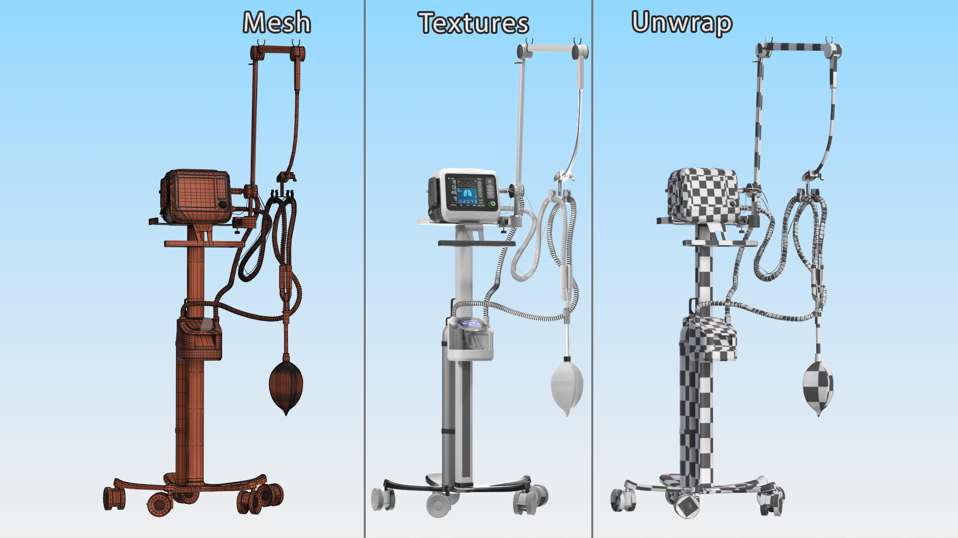 Mobile Mechanical Ventilation Apparatus 3D model