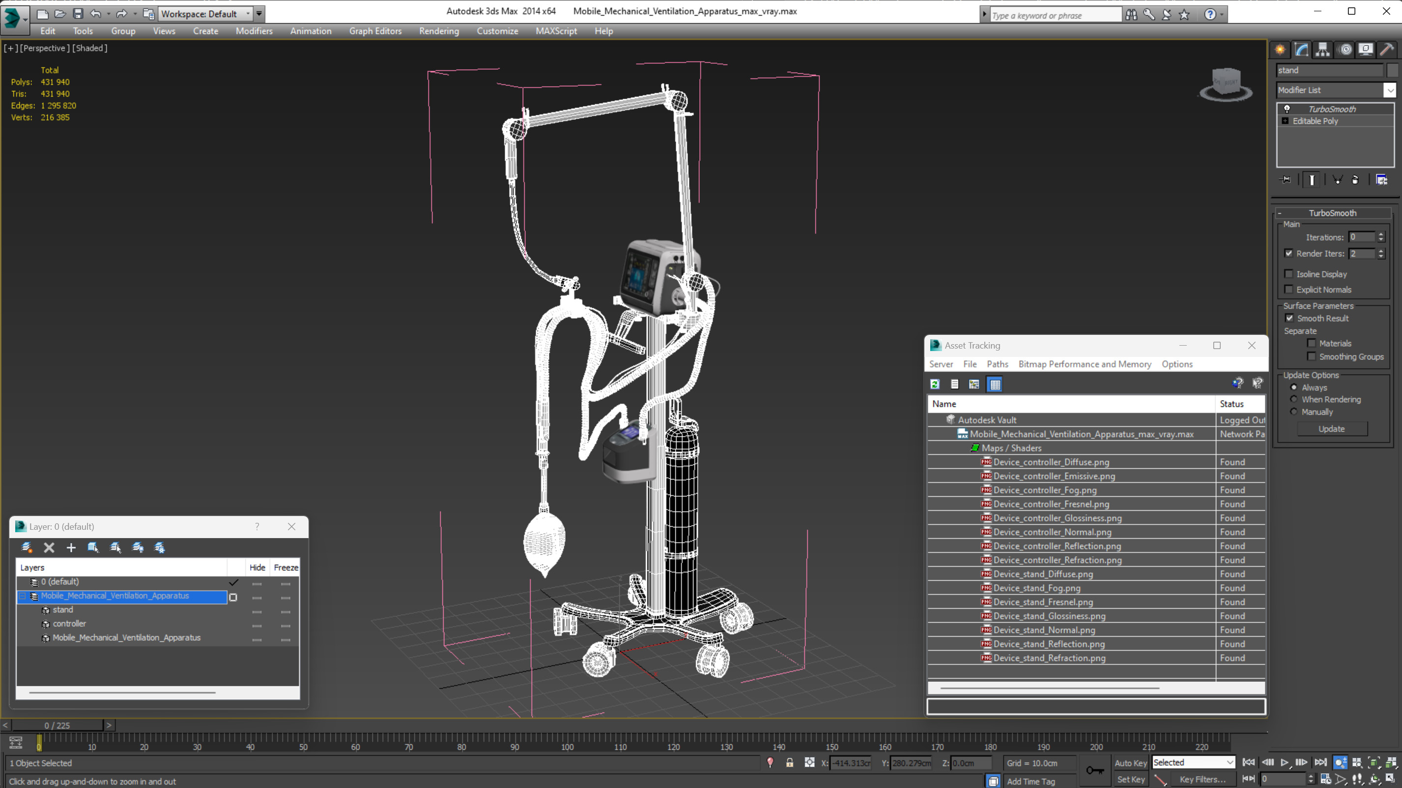 Mobile Mechanical Ventilation Apparatus 3D model