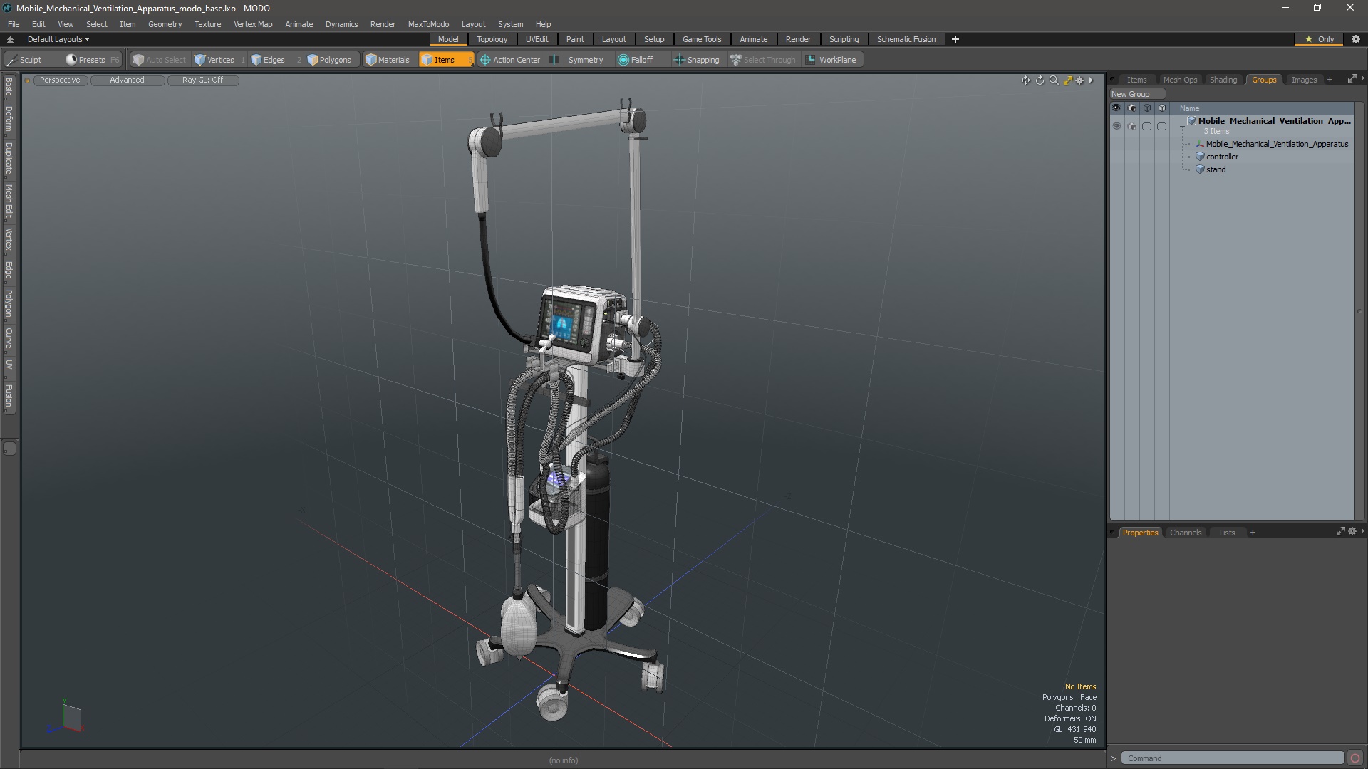Mobile Mechanical Ventilation Apparatus 3D model