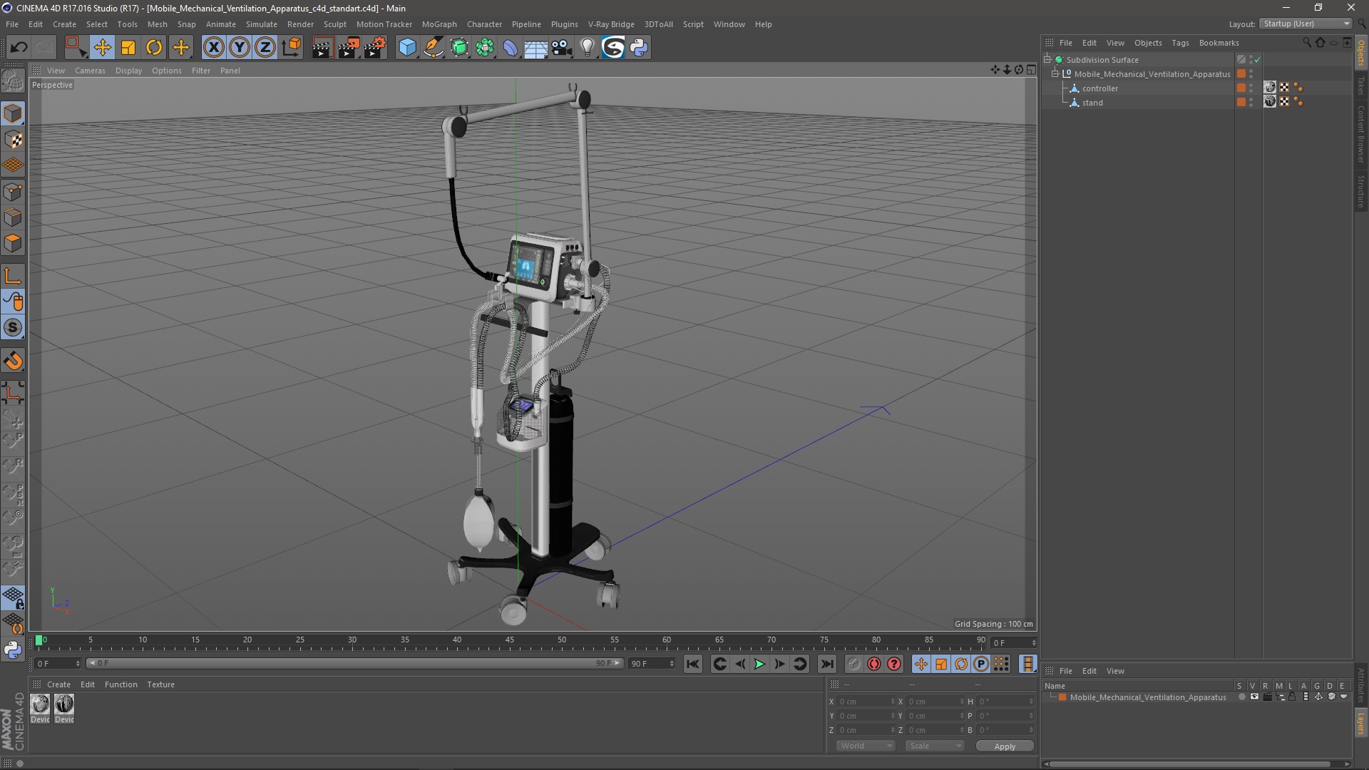 Mobile Mechanical Ventilation Apparatus 3D model