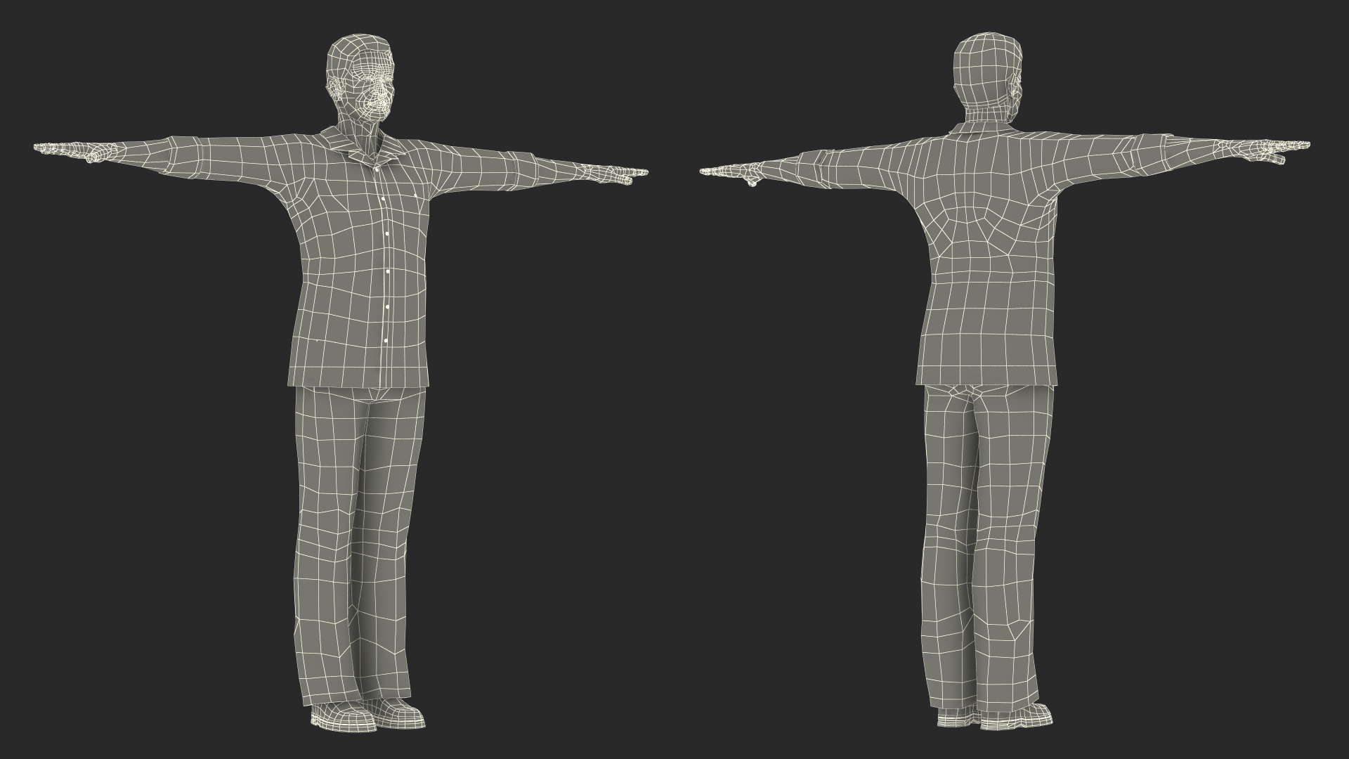 3D Chinese Elderly Man Home Style Rigged for Cinema 4D