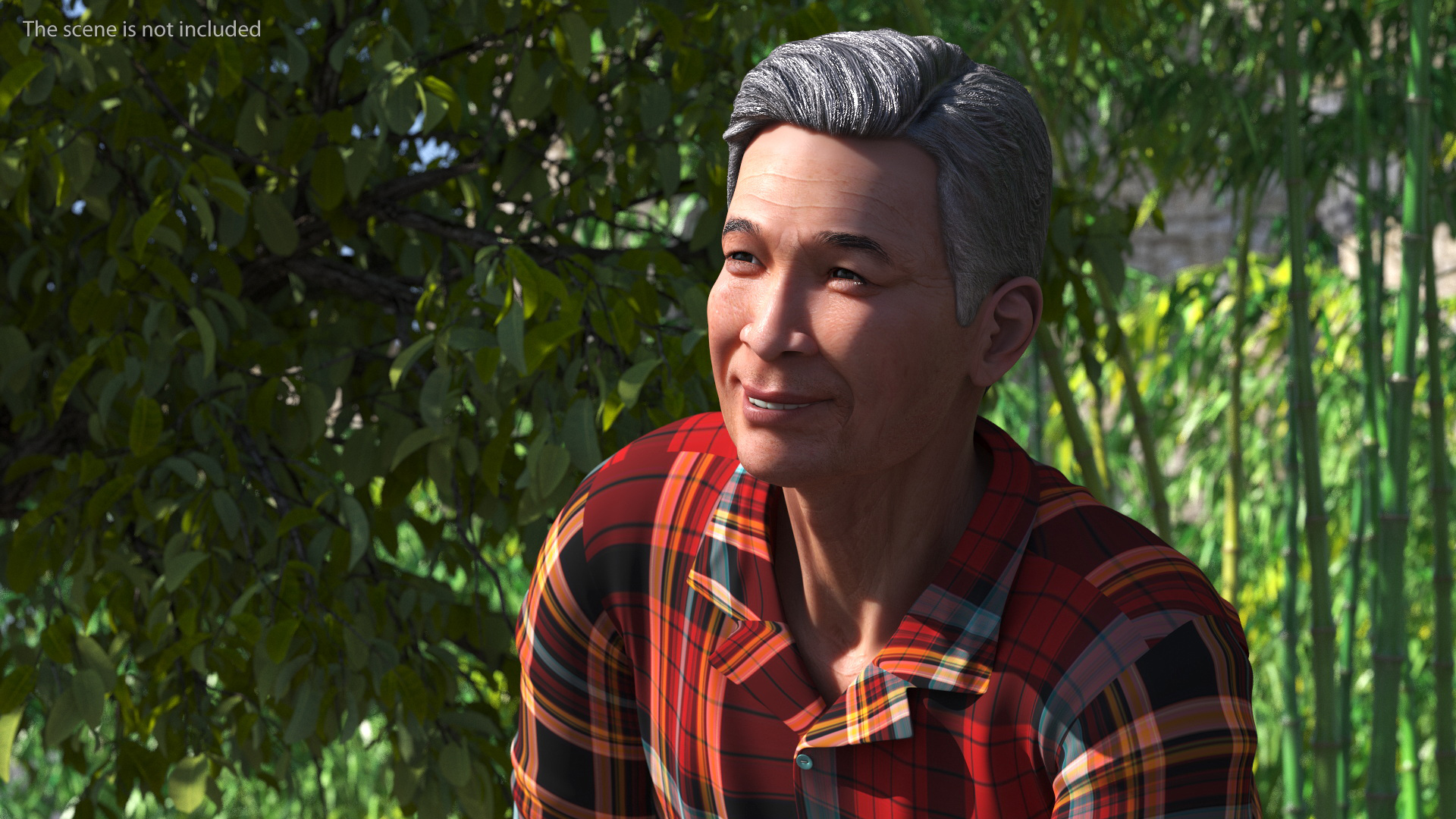 3D Chinese Elderly Man Home Style Rigged for Cinema 4D