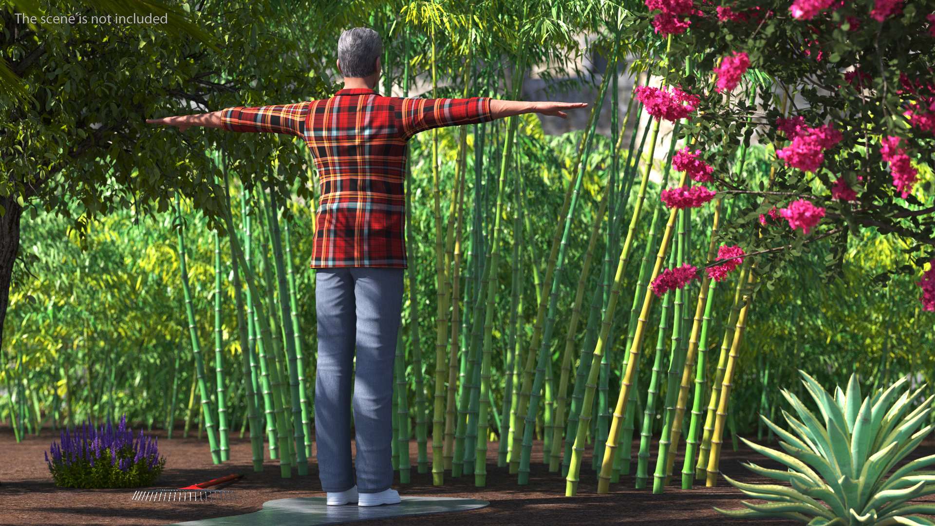 3D Chinese Elderly Man Home Style Rigged for Cinema 4D