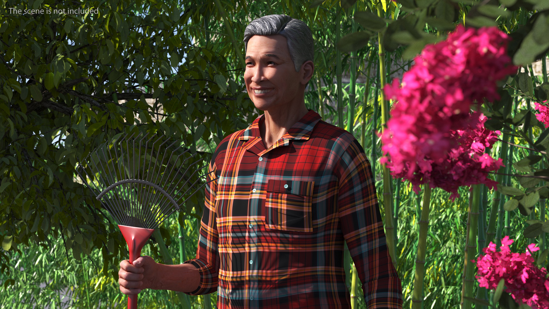 3D Chinese Elderly Man Home Style Rigged for Cinema 4D