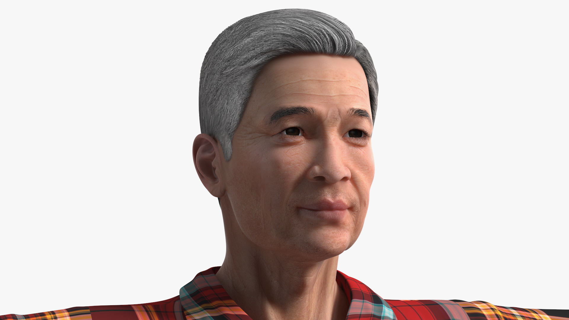 3D Chinese Elderly Man Home Style Rigged for Cinema 4D