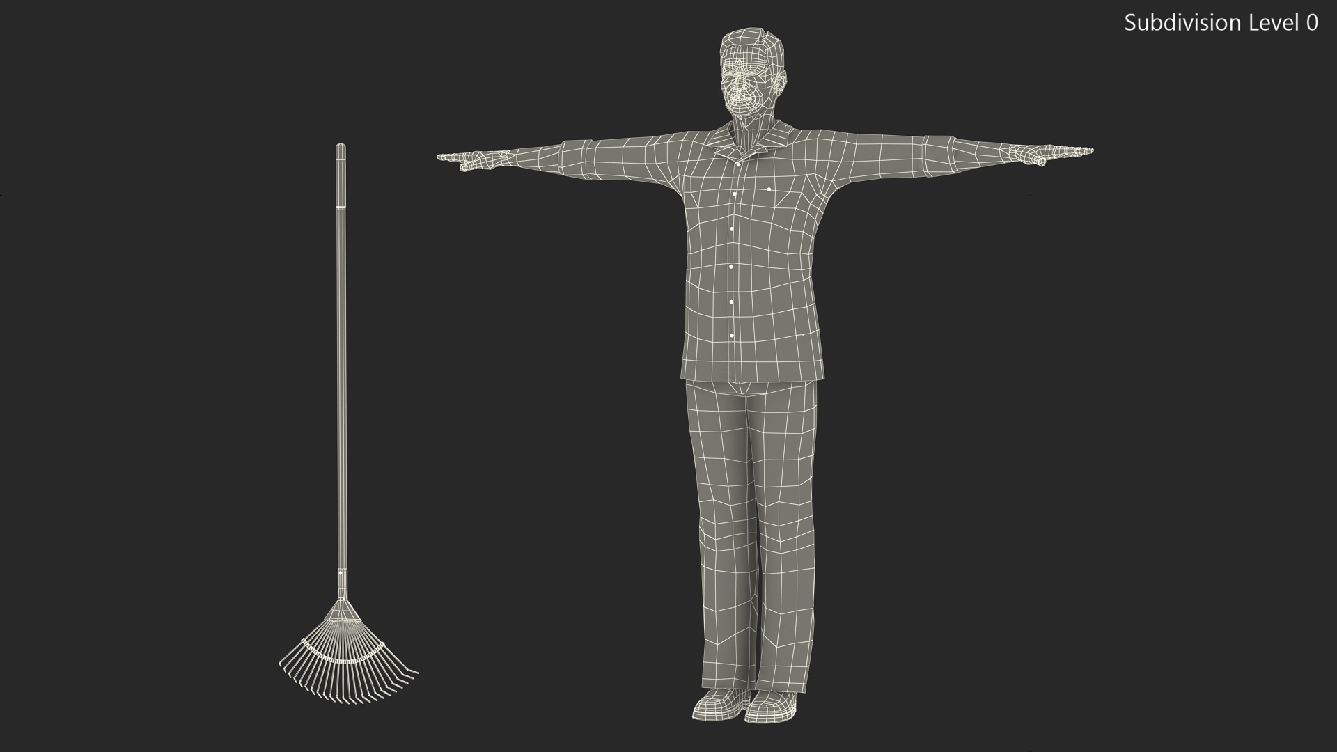 3D Chinese Elderly Man Home Style Rigged for Cinema 4D