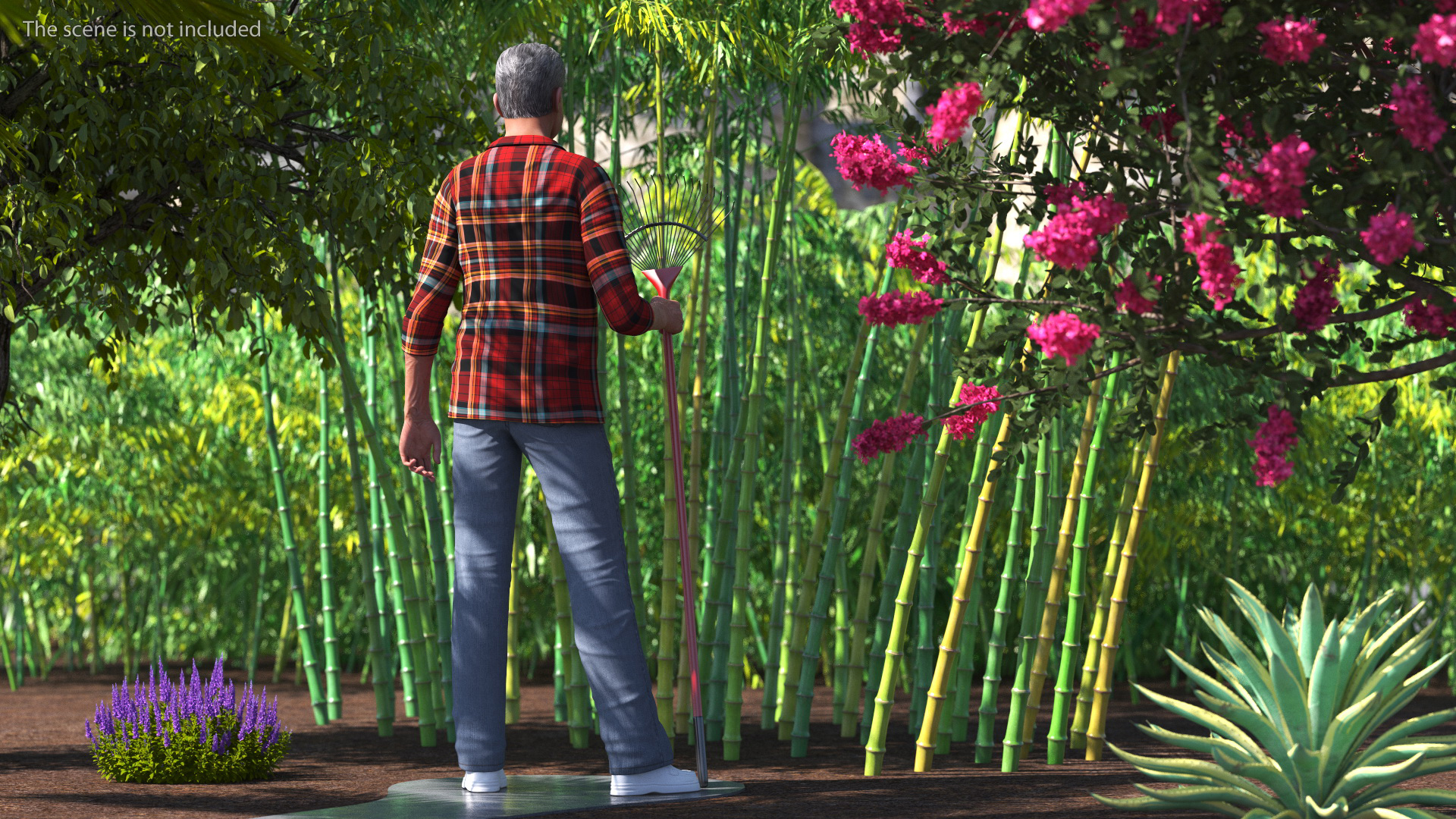 3D Chinese Elderly Man Home Style Rigged for Cinema 4D