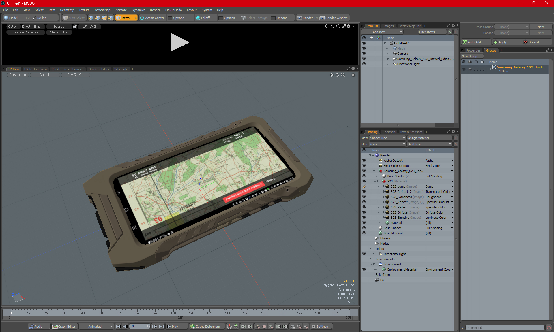 3D Samsung Galaxy S23 Tactical Edition Sand Color