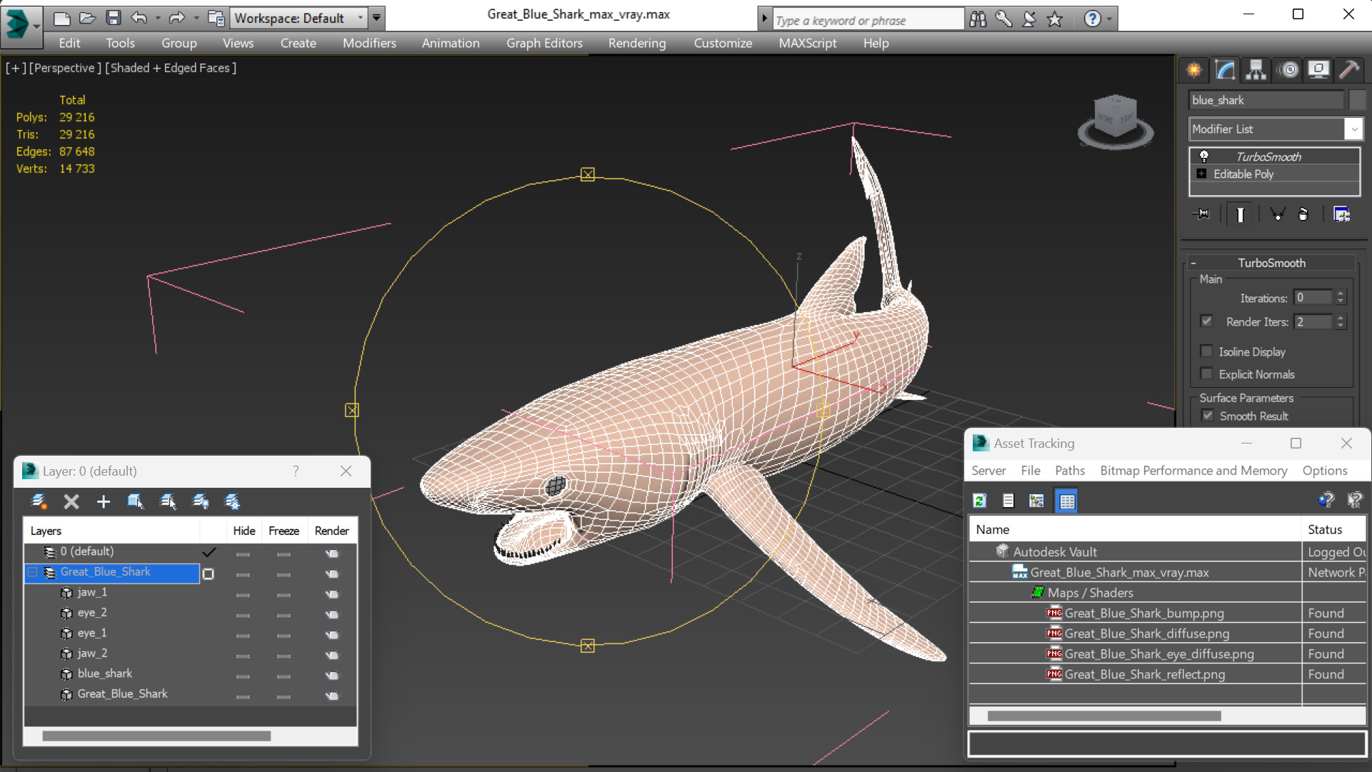 3D Great Blue Shark