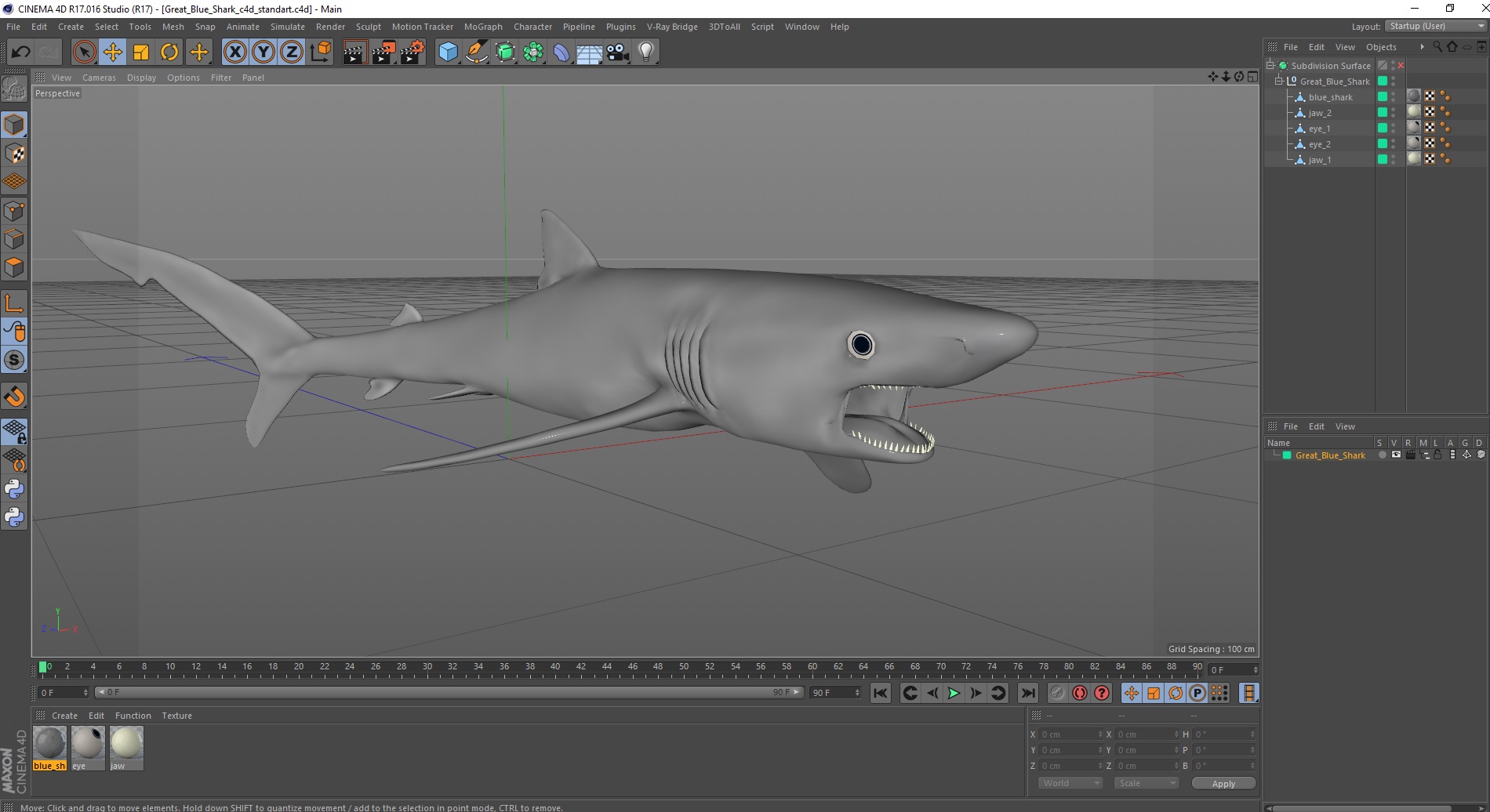 3D Great Blue Shark
