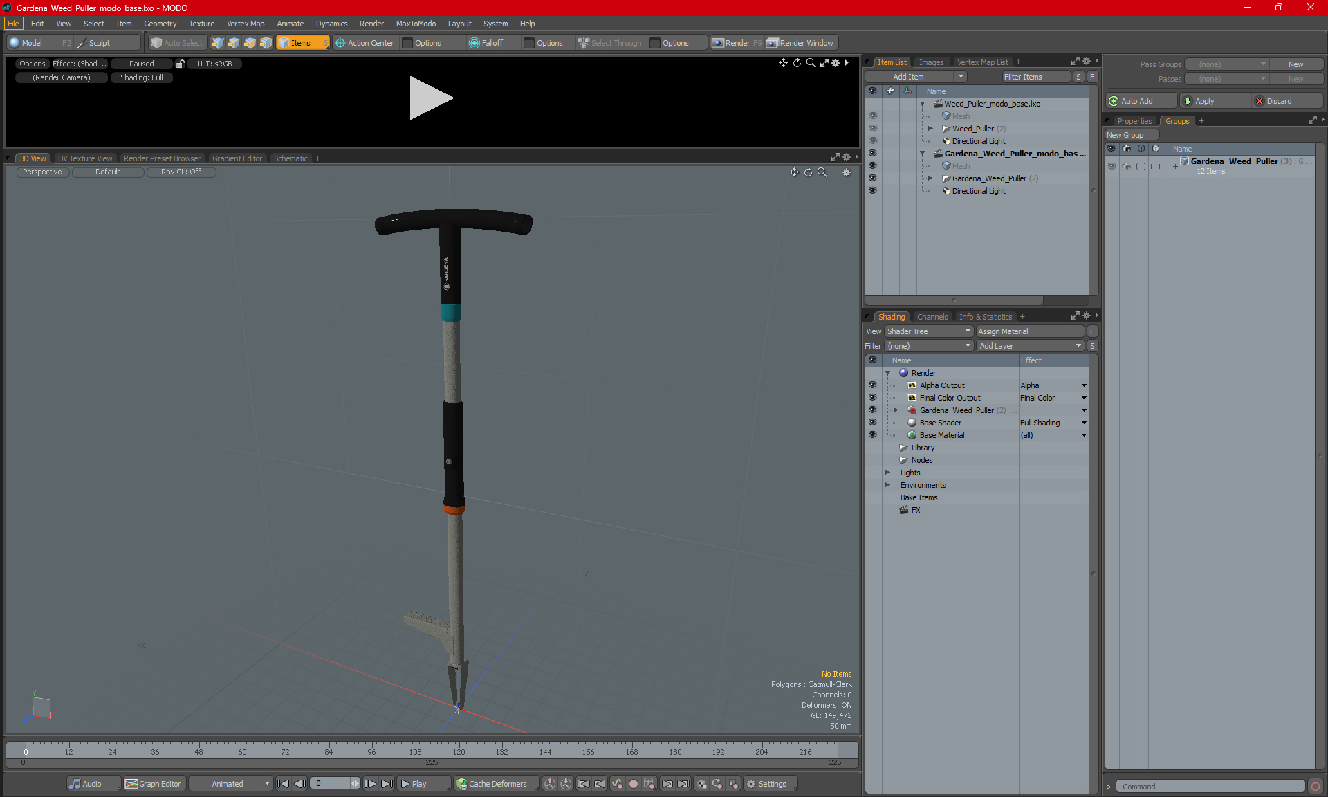 Gardena Weed Puller 3D model