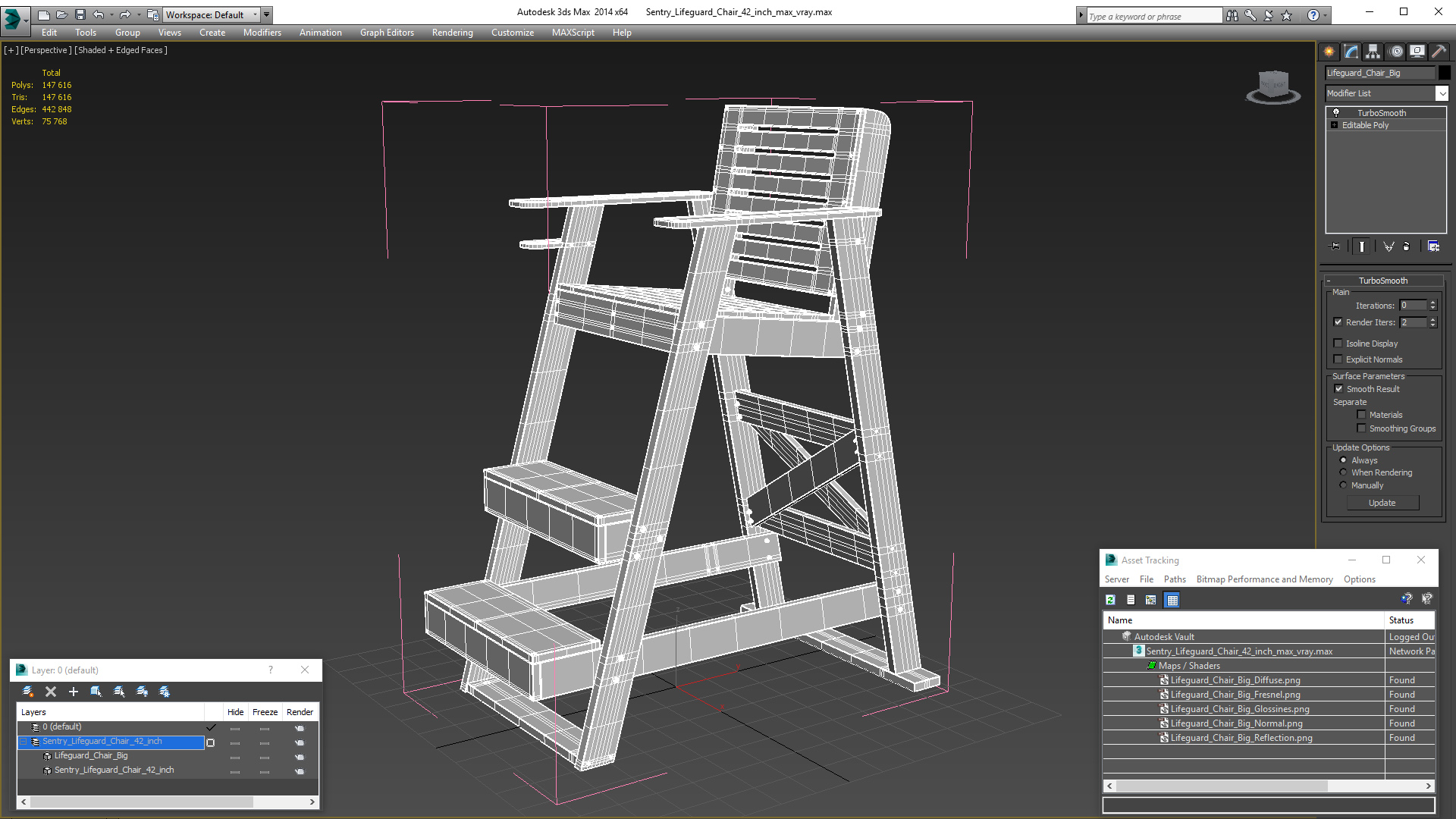 3D model Sentry Lifeguard Chair 42 inch