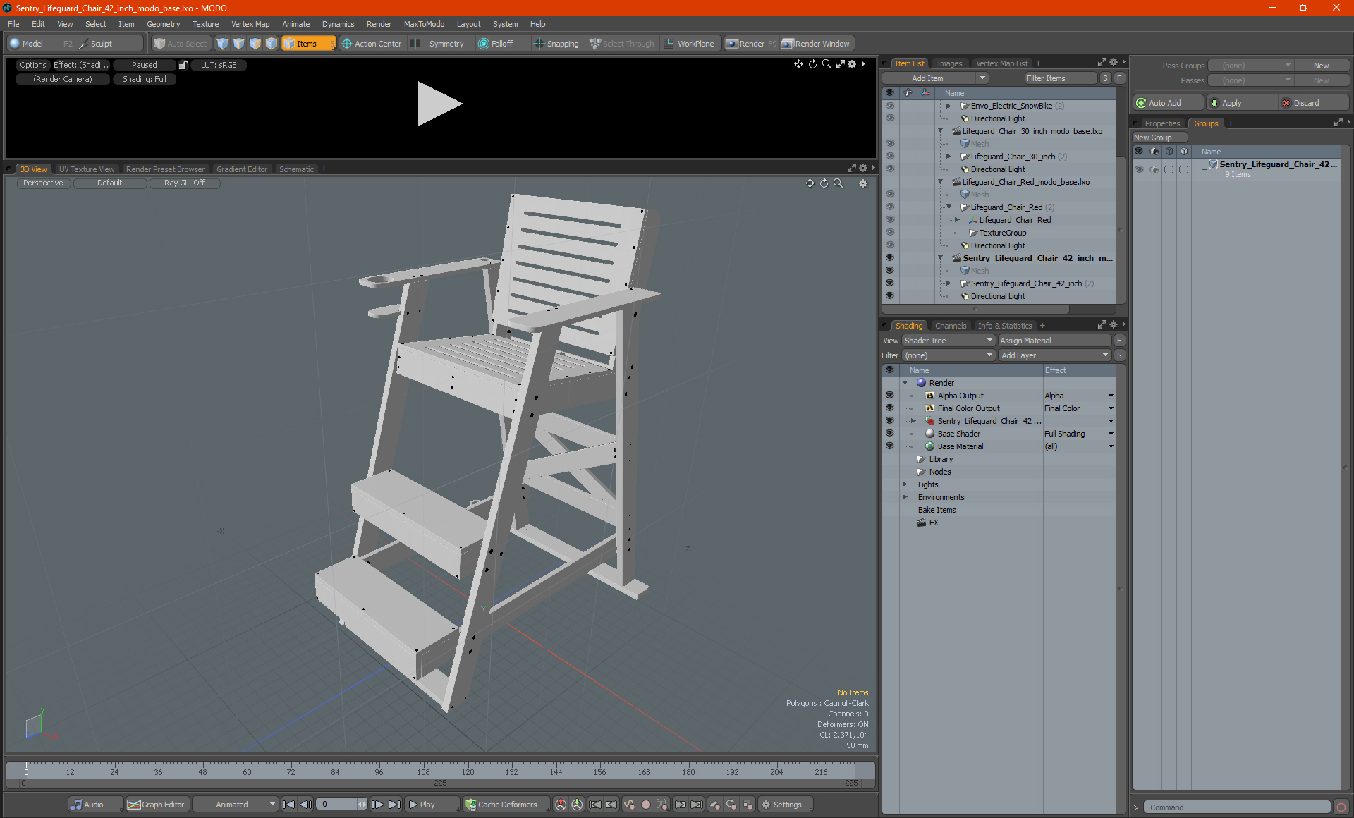 3D model Sentry Lifeguard Chair 42 inch