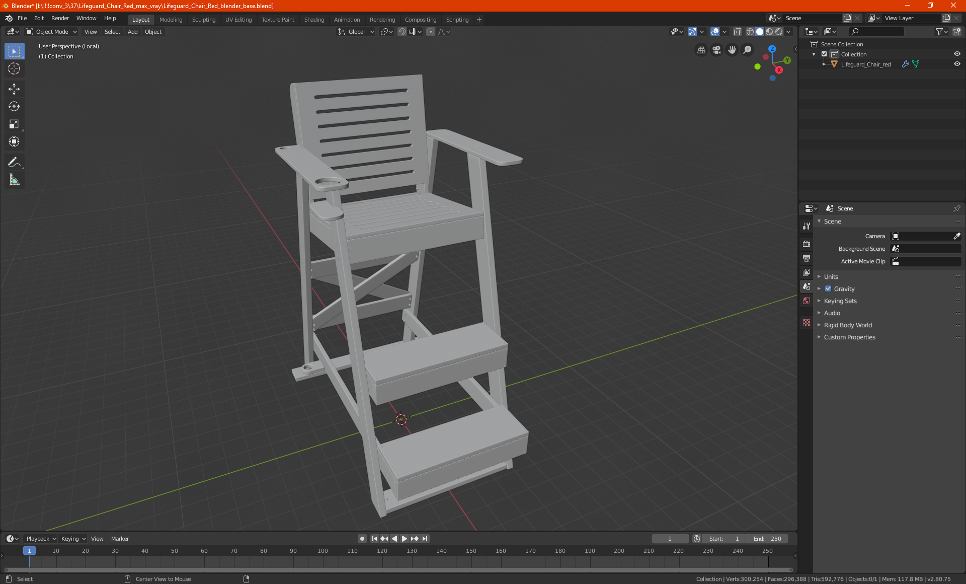 3D model Sentry Lifeguard Chair 42 inch
