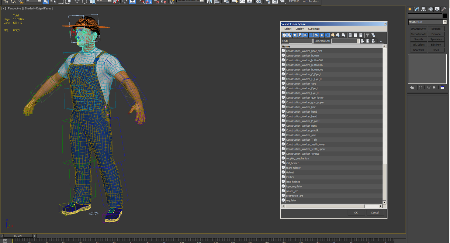 3D Construction Worker Rigged