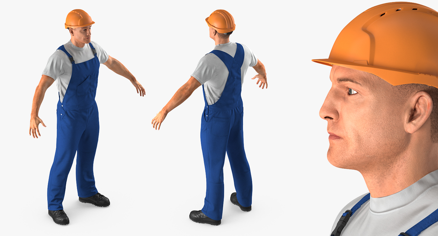 3D Construction Worker Rigged
