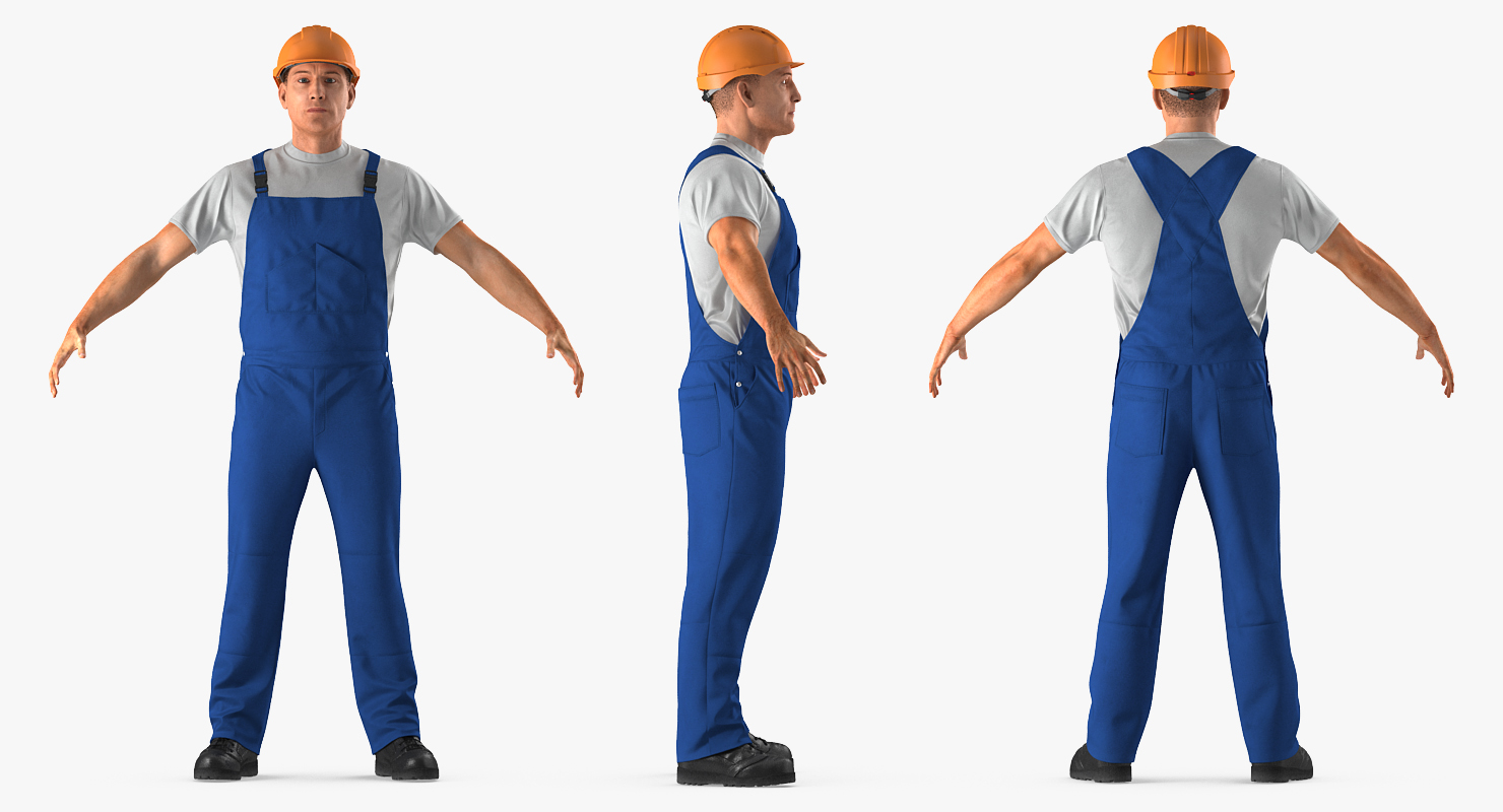 3D Construction Worker Rigged