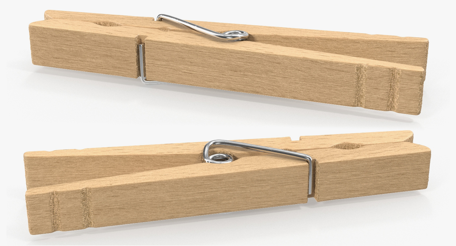 Wooden Clothespin 3D