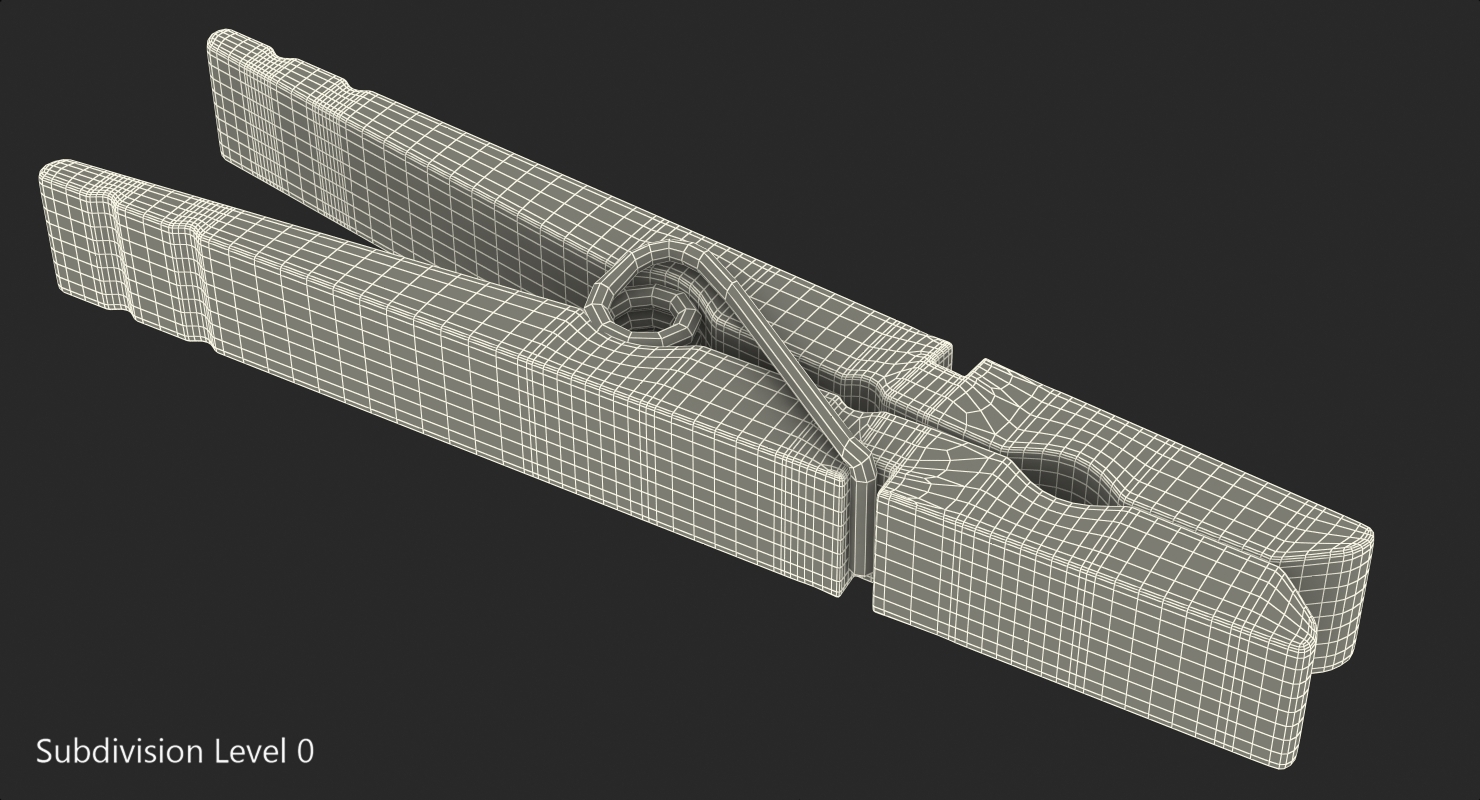 Wooden Clothespin 3D