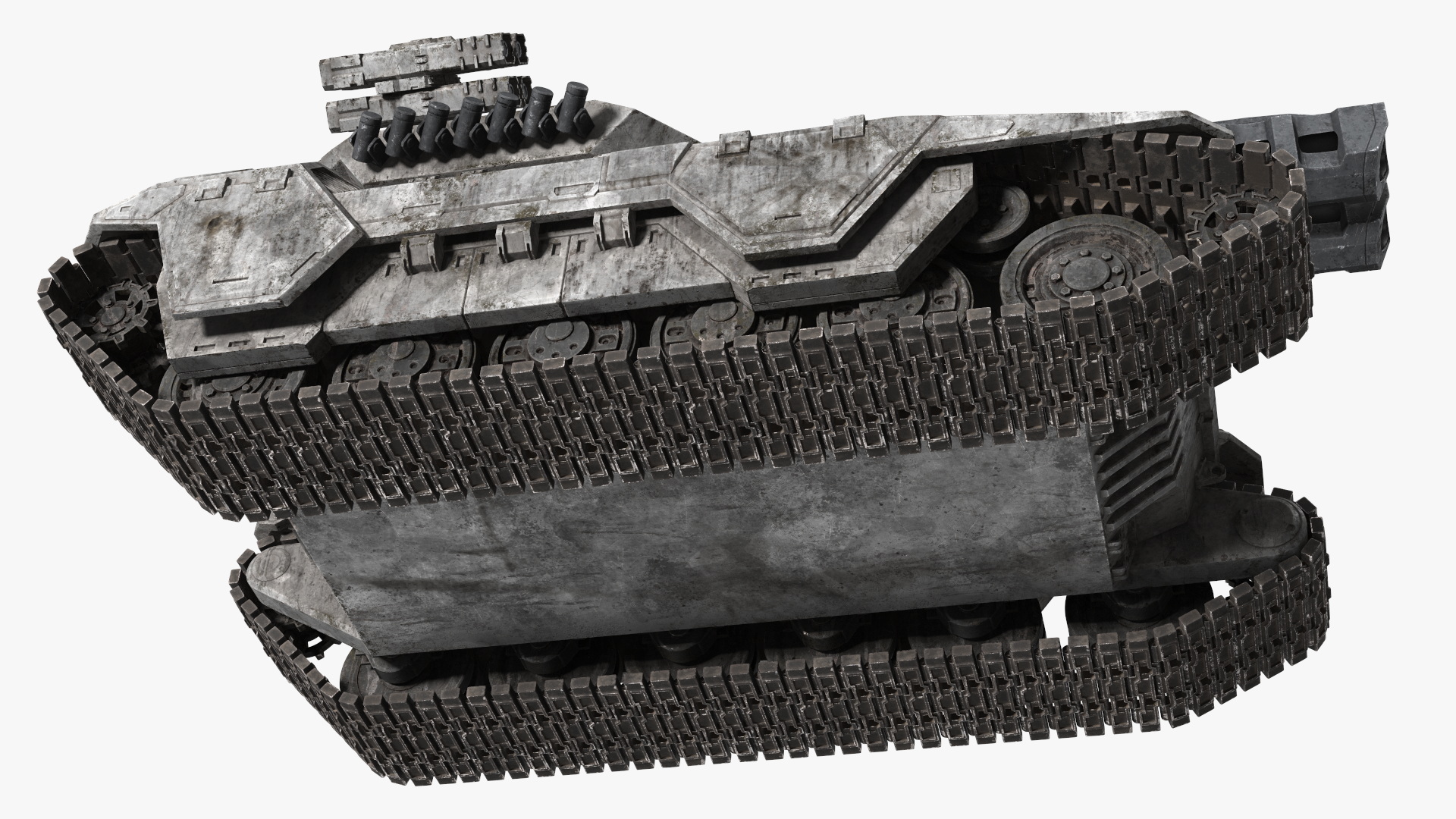 3D model Futuristic Battle Tank with Damage Rigged for Maya