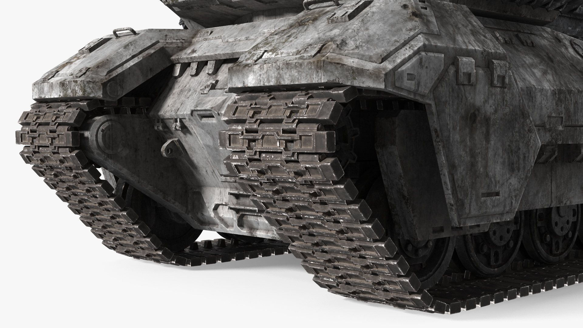 3D model Futuristic Battle Tank with Damage Rigged for Maya
