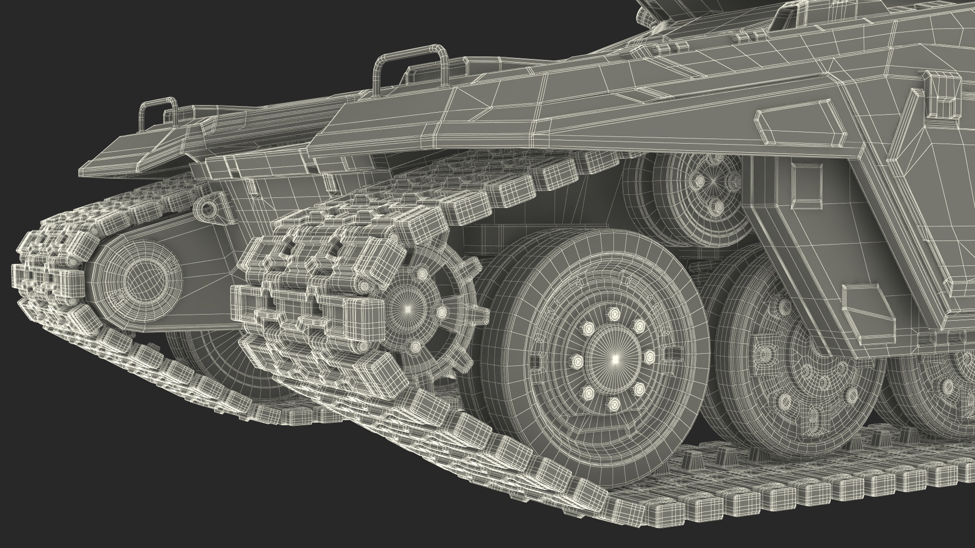 3D model Futuristic Battle Tank with Damage Rigged for Maya