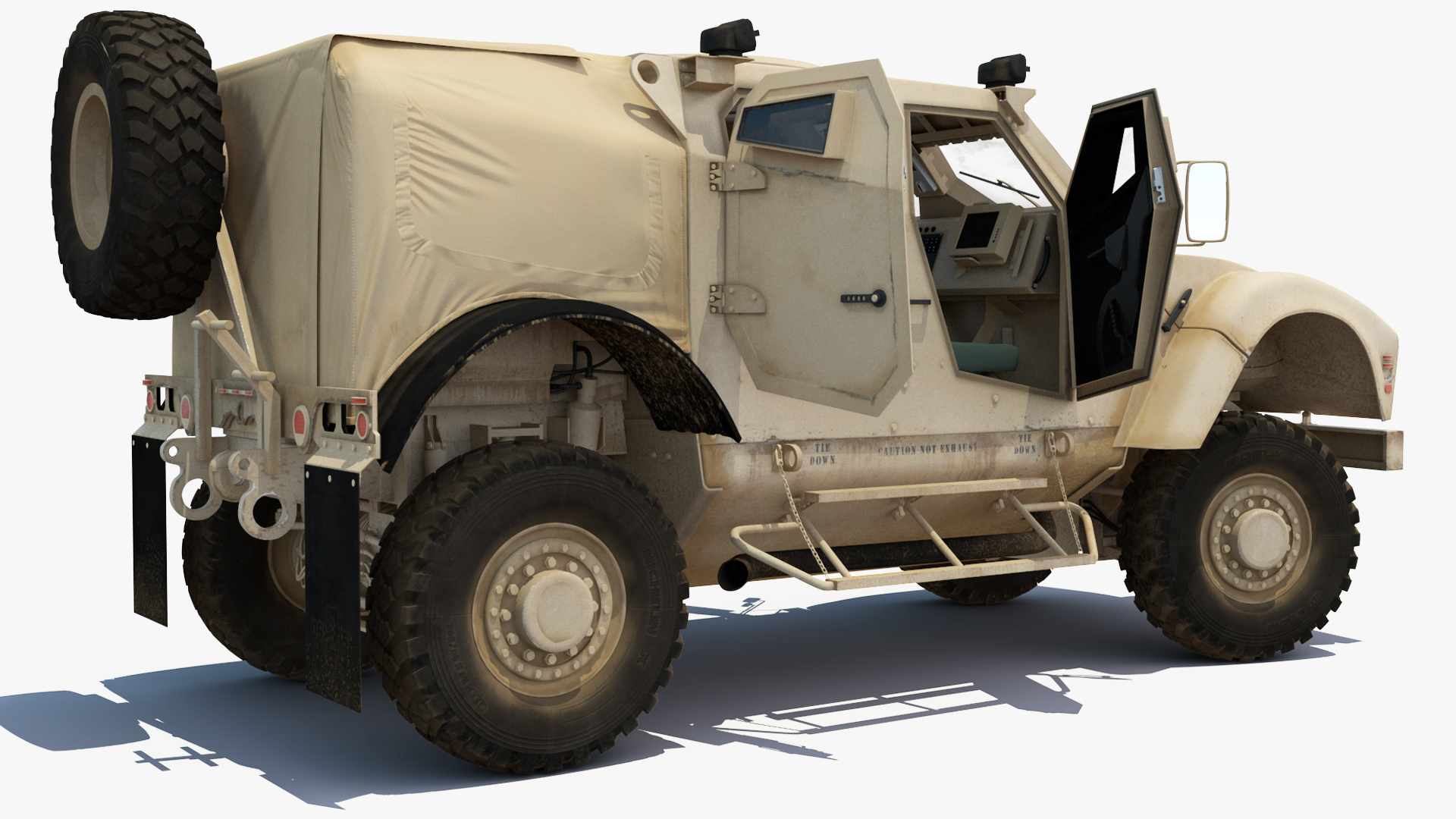 Oshkosh M ATV Loaded in Airbus Atlas Military Transport Rigged 3D