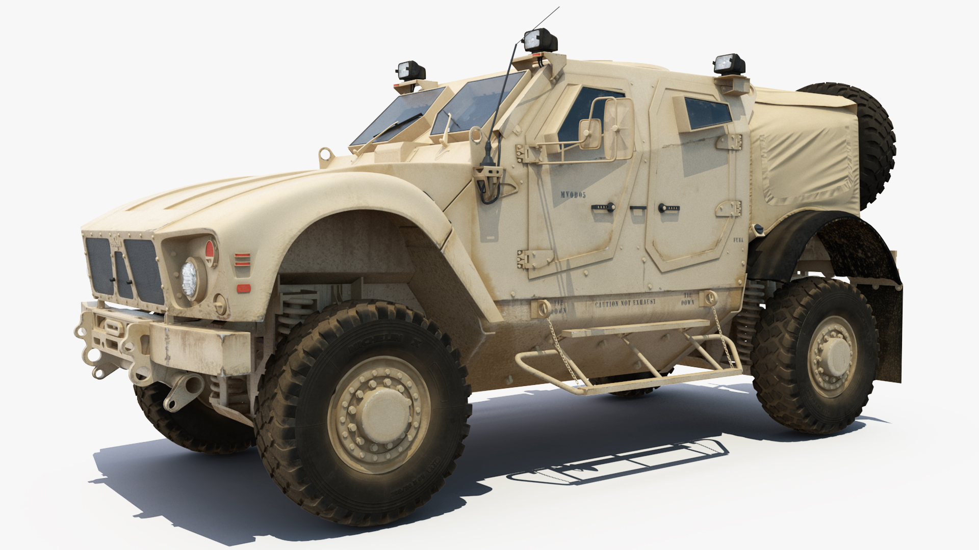 Oshkosh M ATV Loaded in Airbus Atlas Military Transport Rigged 3D