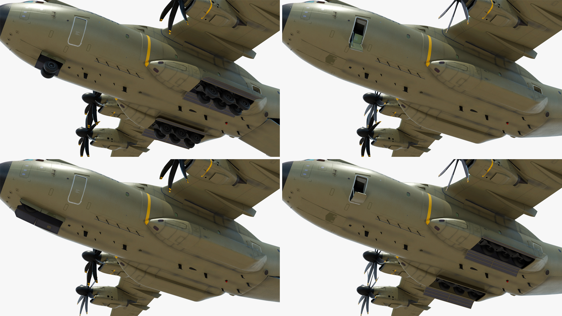 Oshkosh M ATV Loaded in Airbus Atlas Military Transport Rigged 3D