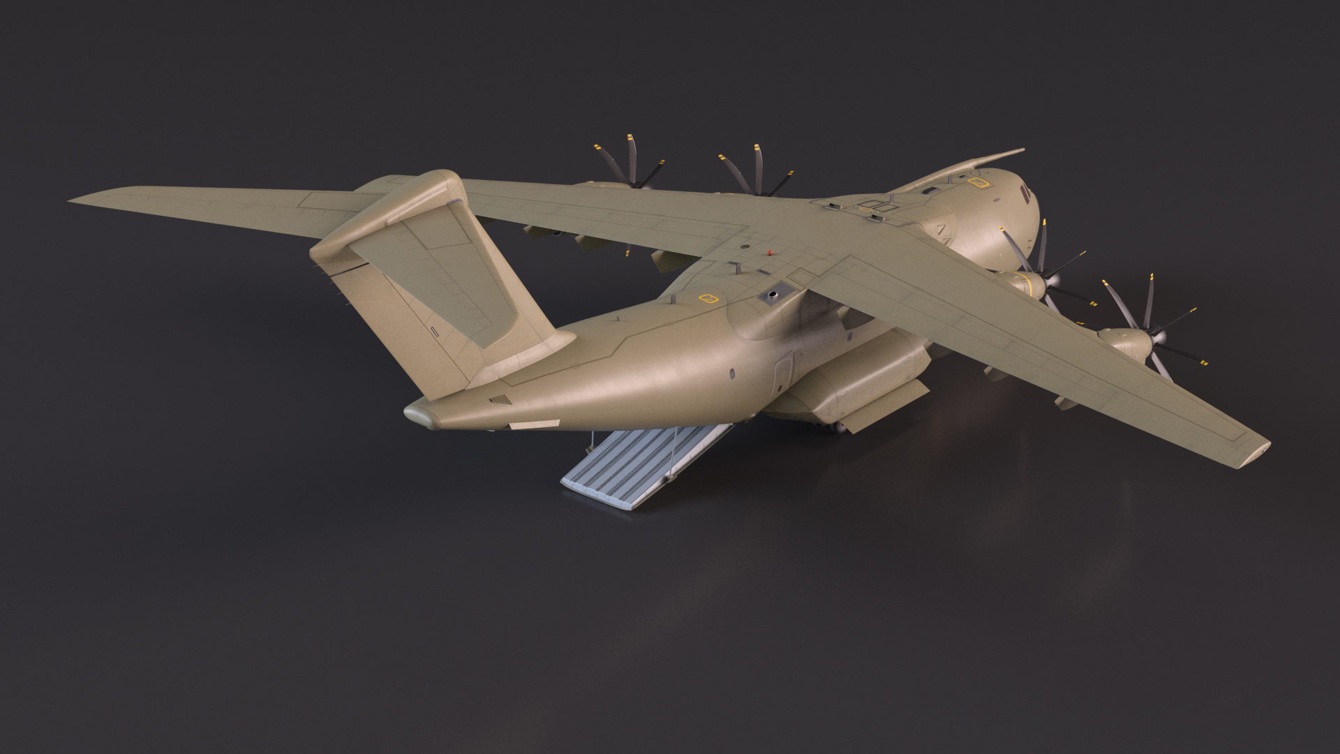 Oshkosh M ATV Loaded in Airbus Atlas Military Transport Rigged 3D