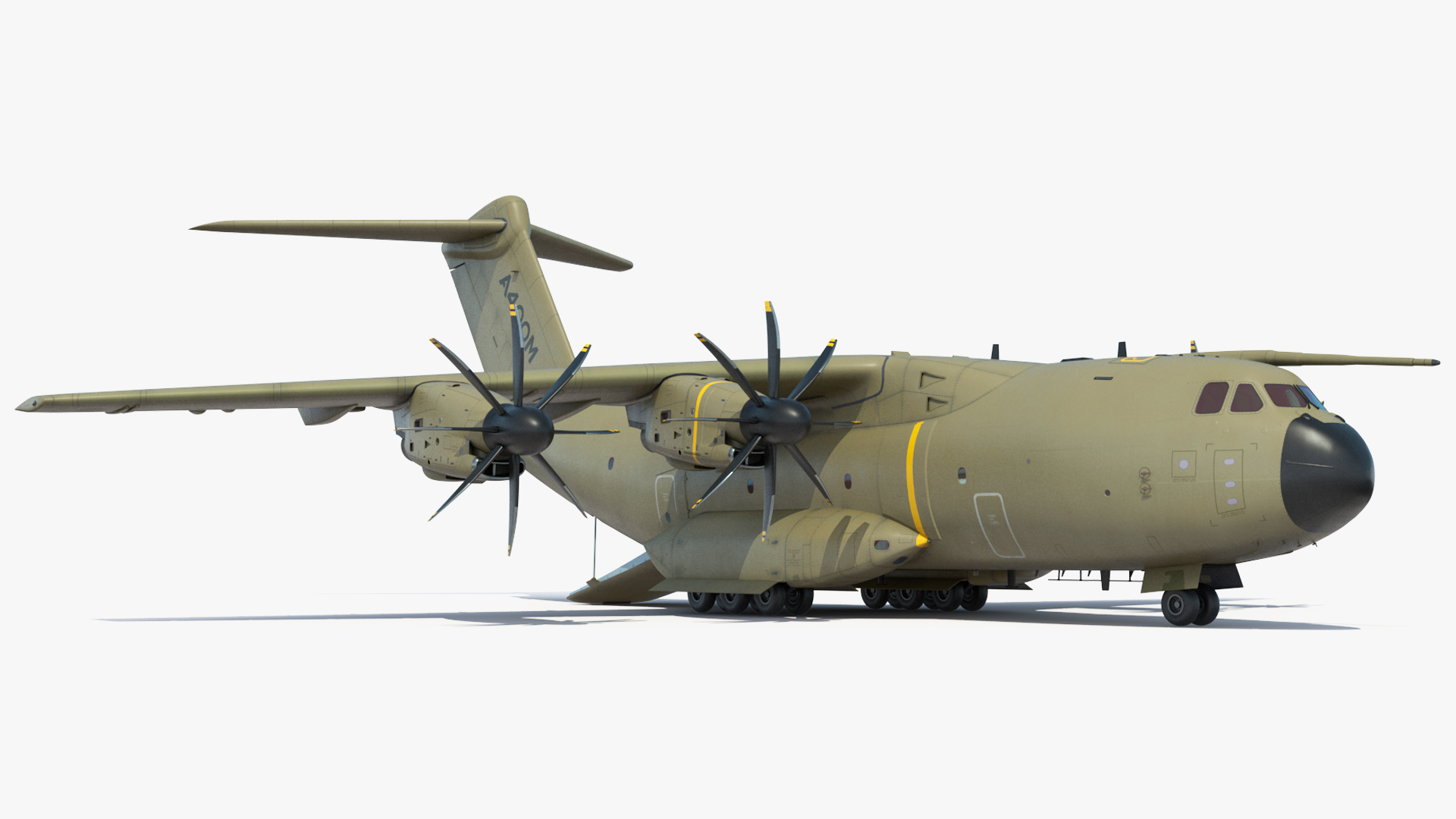 Oshkosh M ATV Loaded in Airbus Atlas Military Transport Rigged 3D