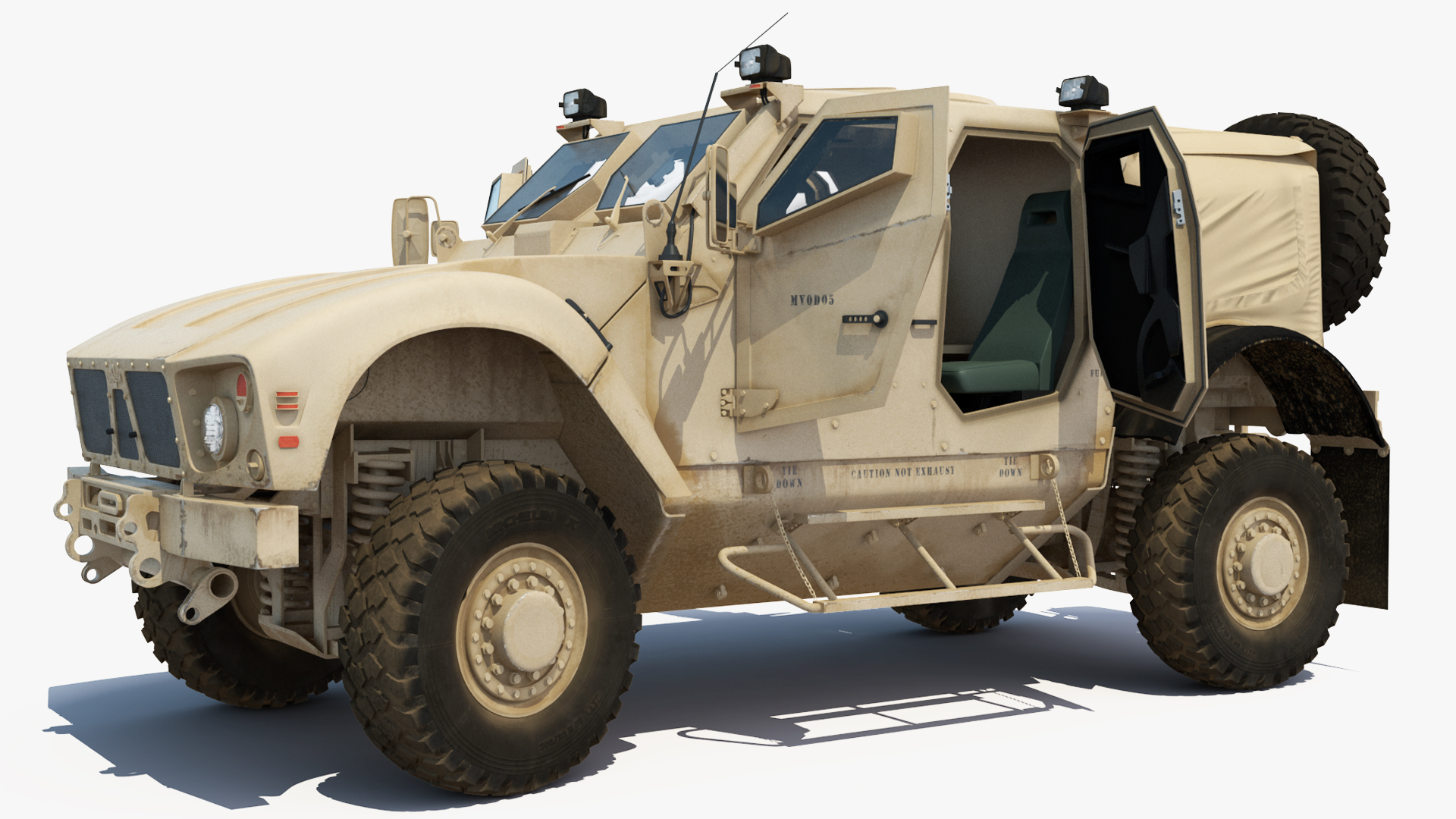 Oshkosh M ATV Loaded in Airbus Atlas Military Transport Rigged 3D
