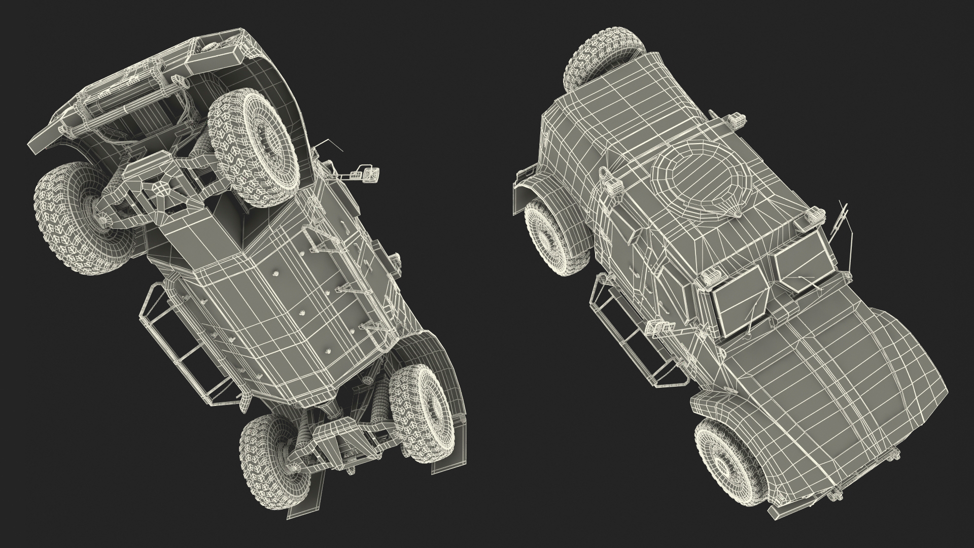 Oshkosh M ATV Loaded in Airbus Atlas Military Transport Rigged 3D