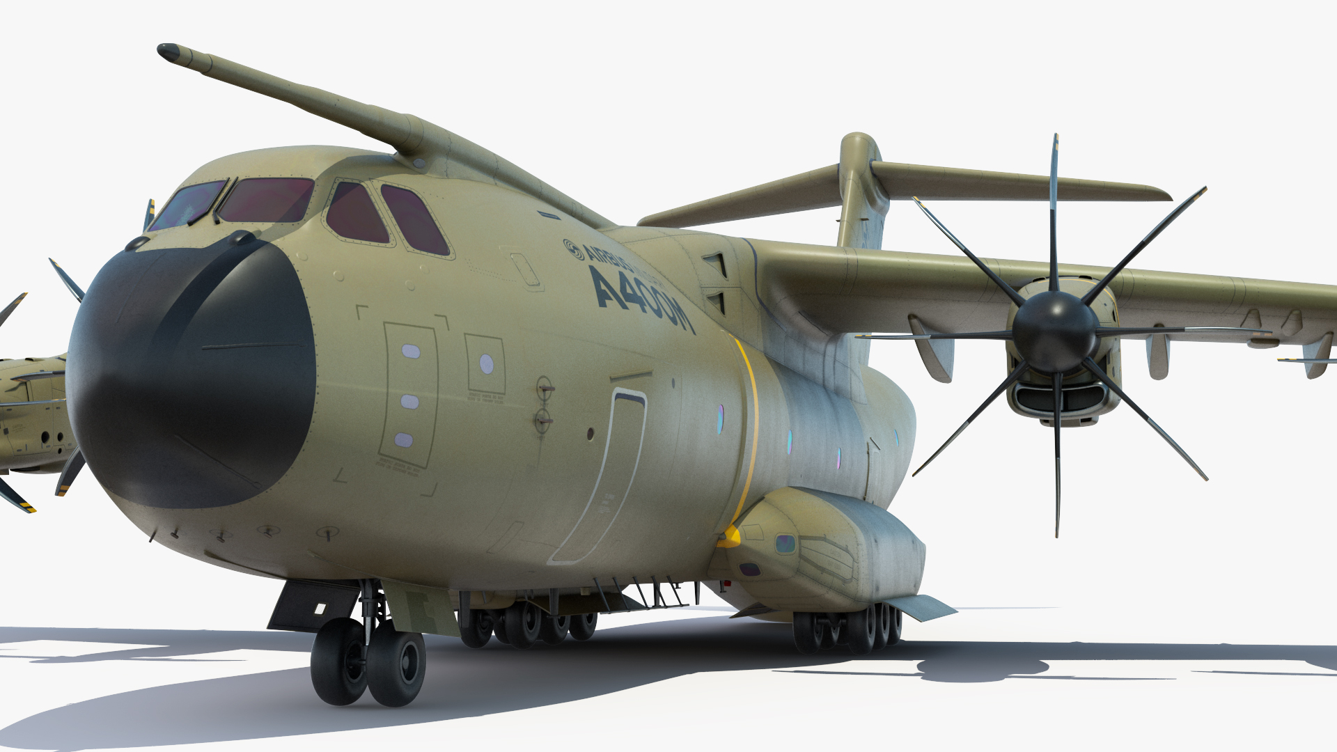 Oshkosh M ATV Loaded in Airbus Atlas Military Transport Rigged 3D