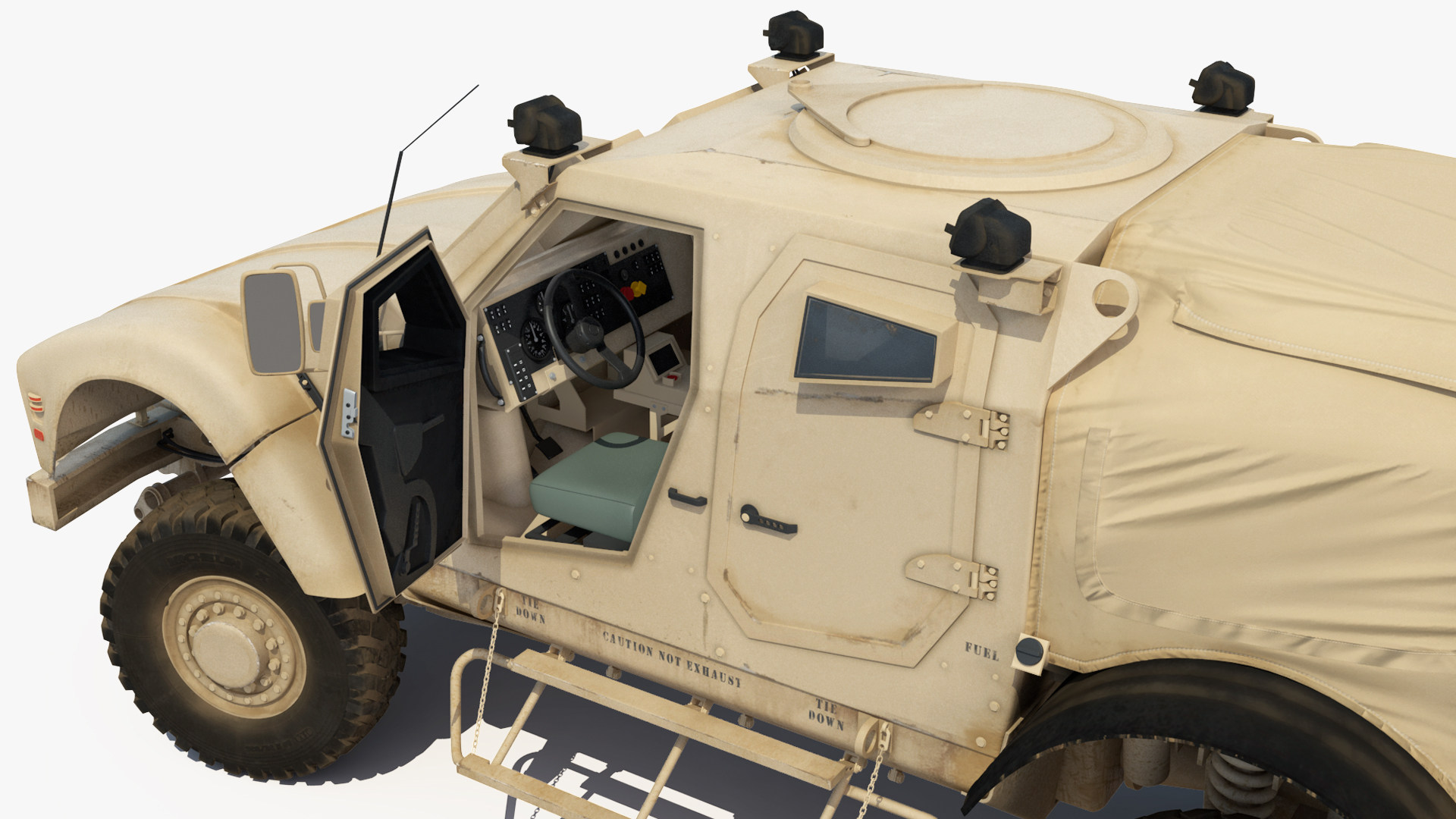 Oshkosh M ATV Loaded in Airbus Atlas Military Transport Rigged 3D