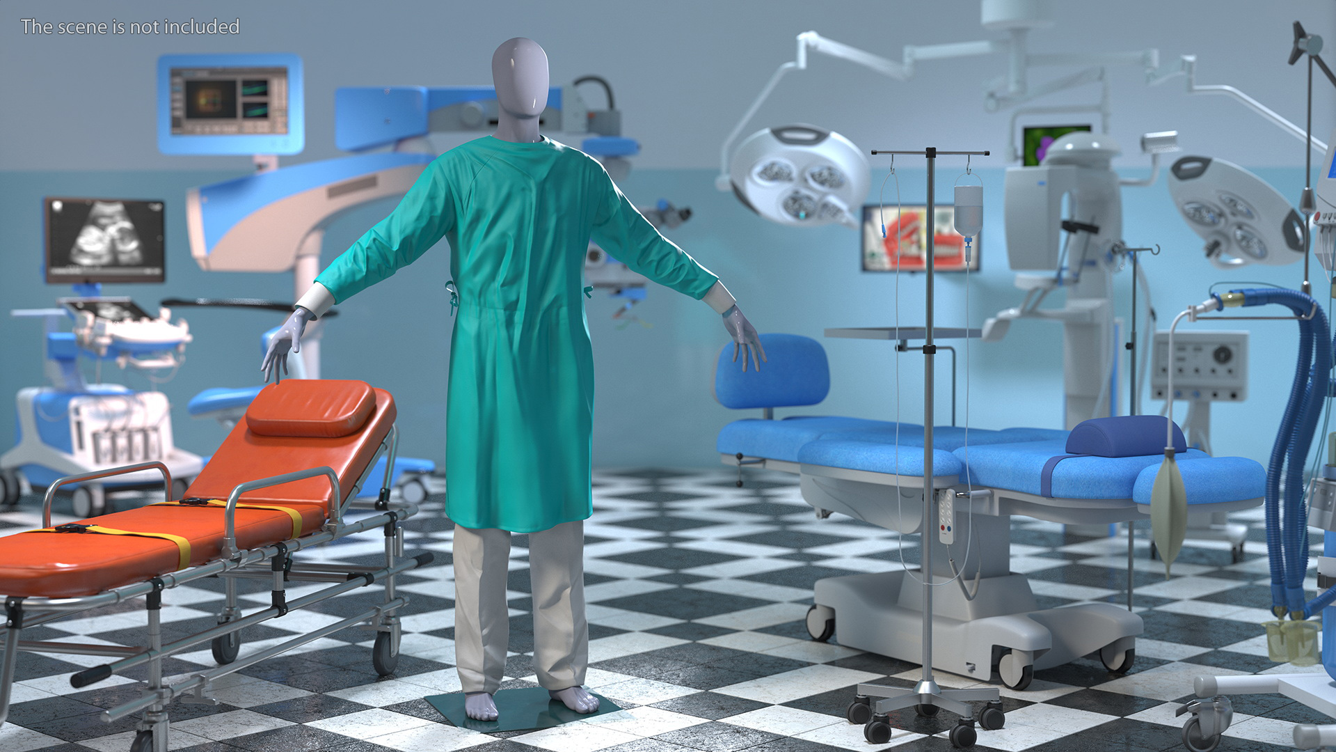 Lab Coat with Pants 3D model