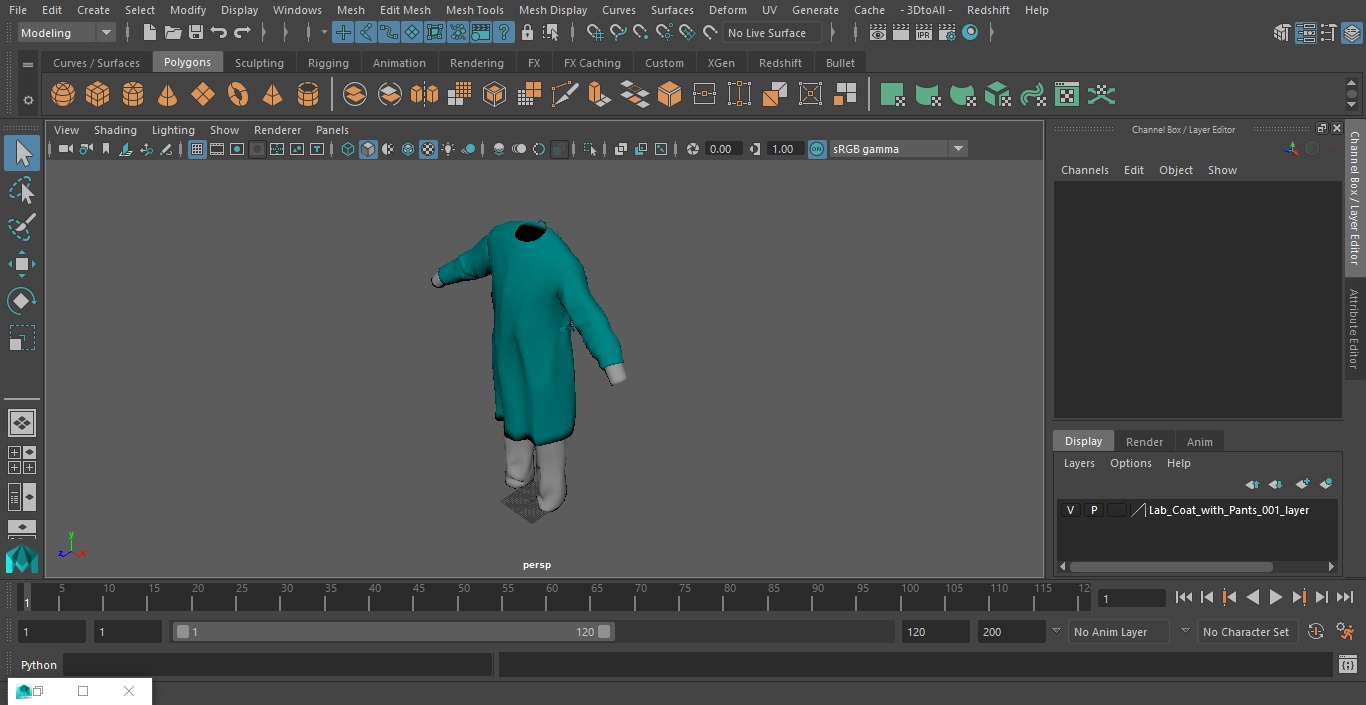 Lab Coat with Pants 3D model