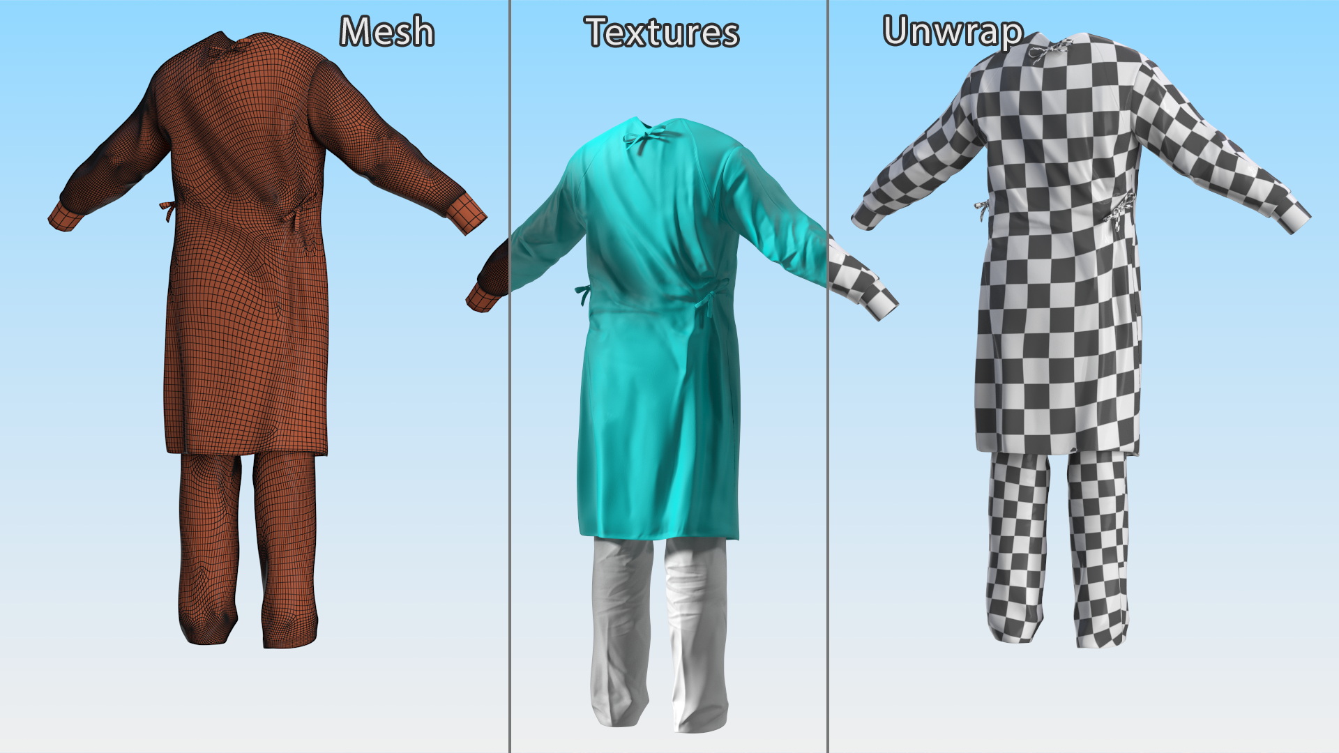 Lab Coat with Pants 3D model