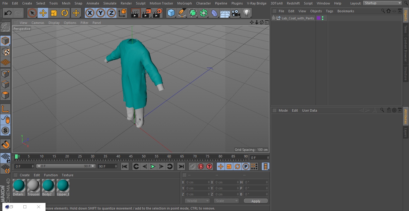 Lab Coat with Pants 3D model