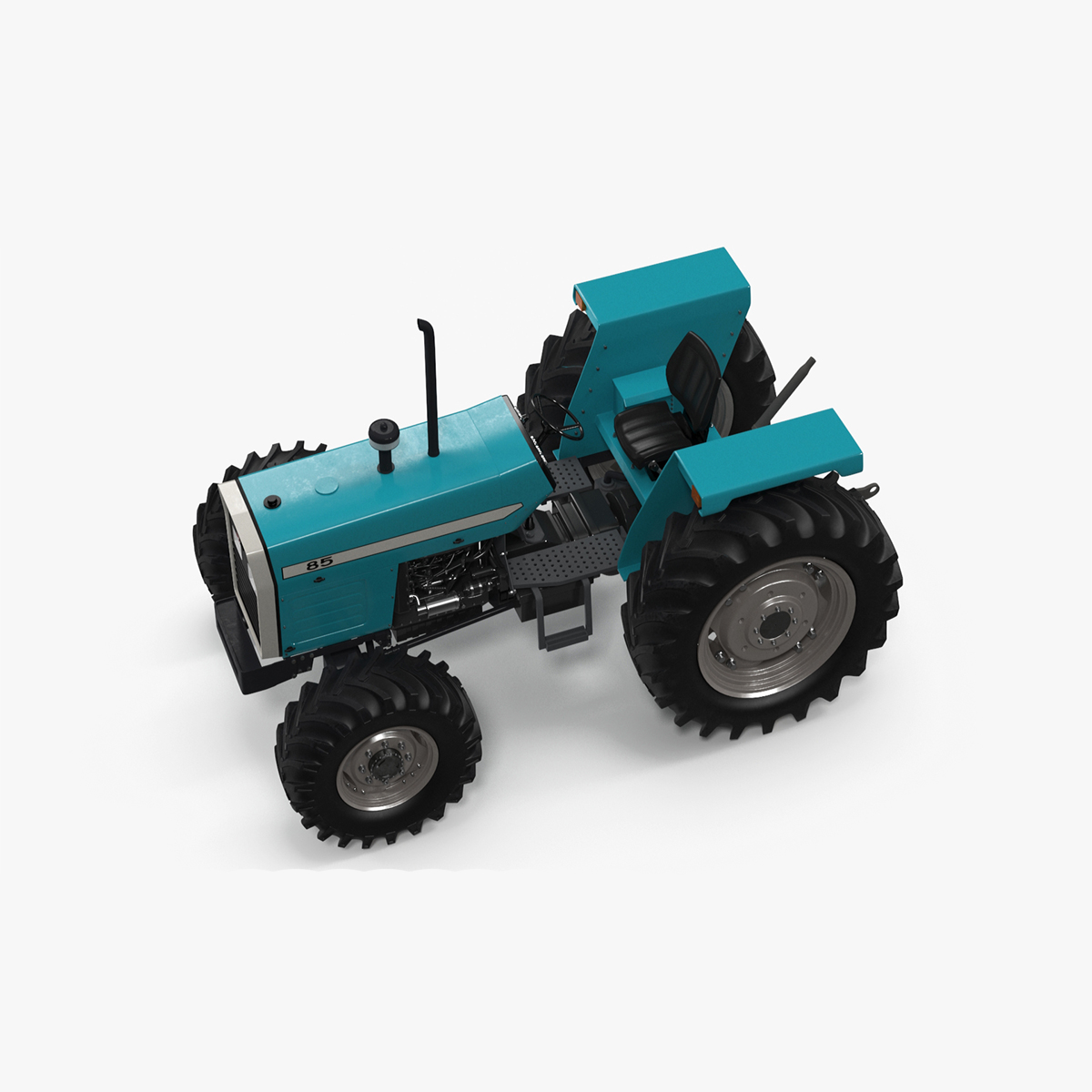 3D Farm Tractor Rigged for Cinema 4D model