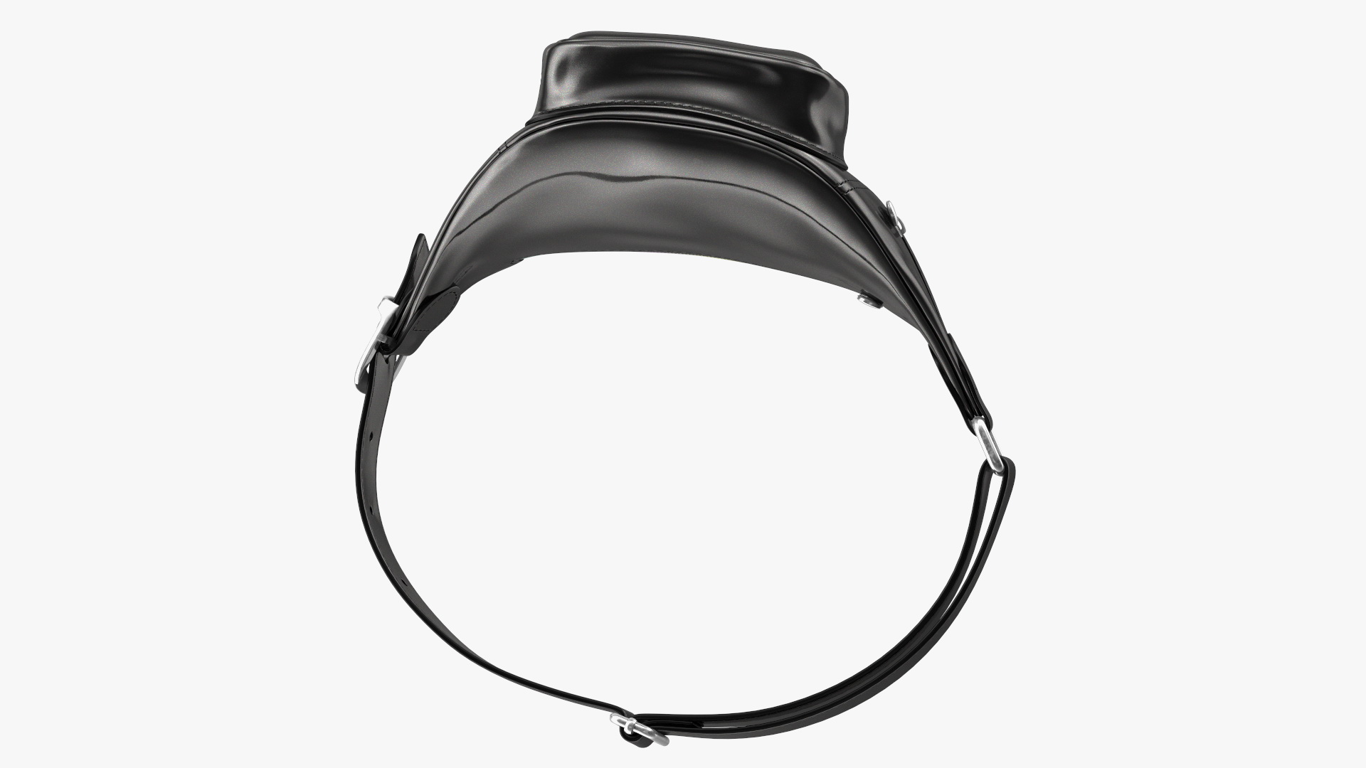 3D Waist Bag Varnished Black Leather model