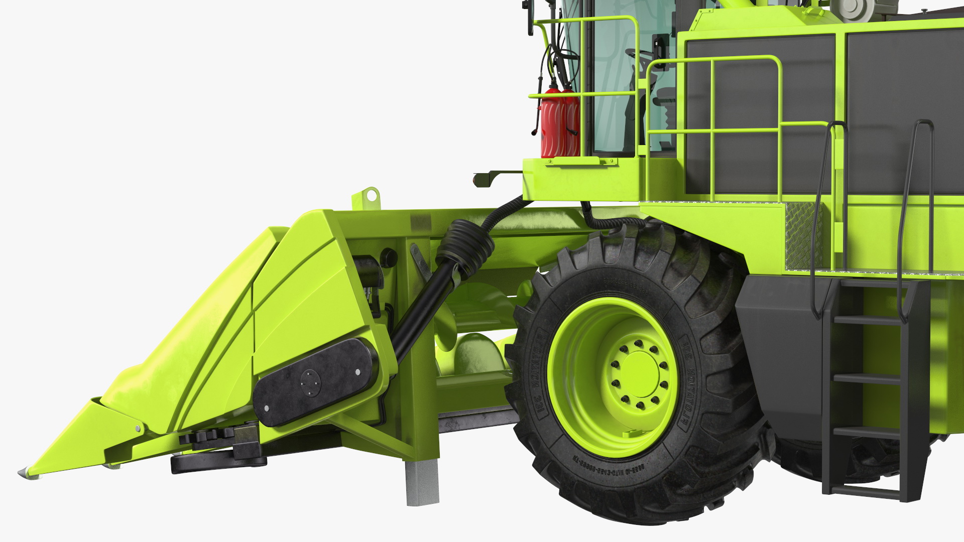 Harvester with Corn Header 6 Rows New 3D
