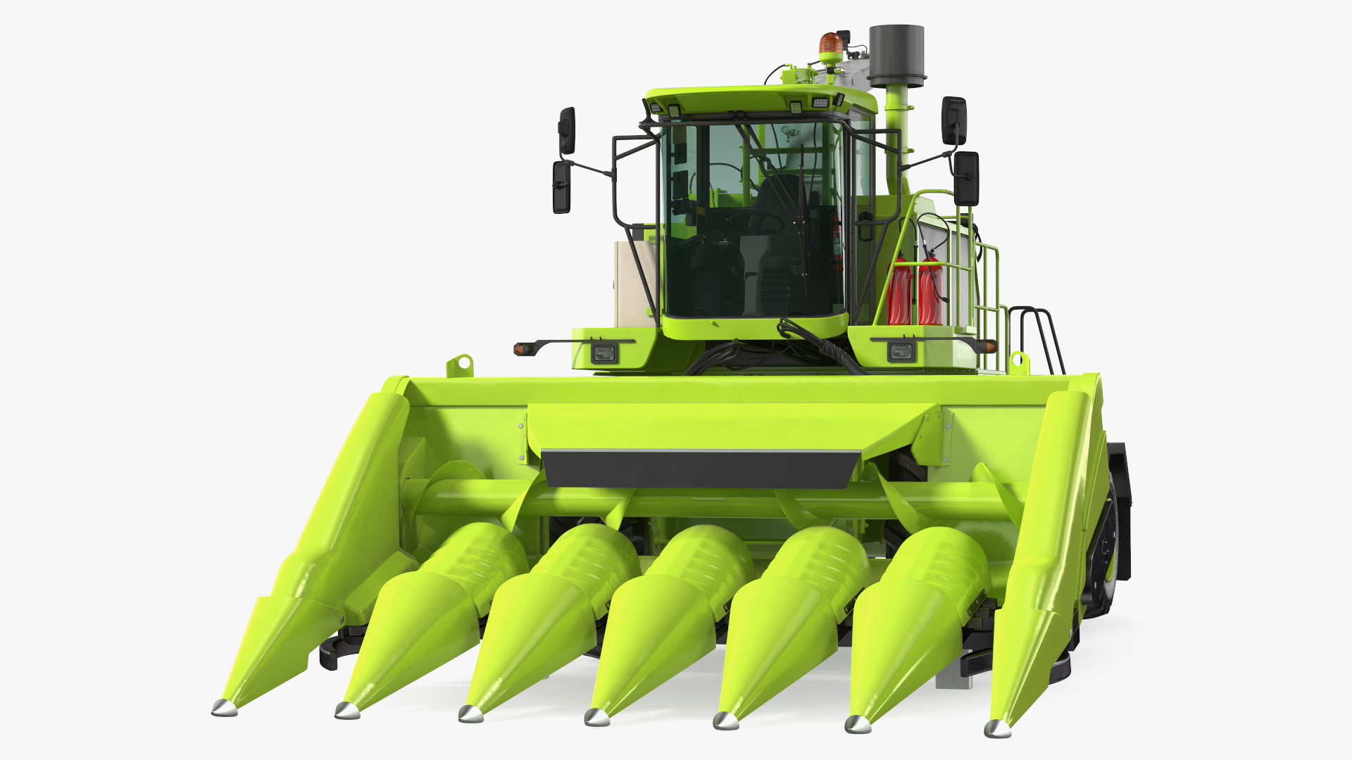 Harvester with Corn Header 6 Rows New 3D