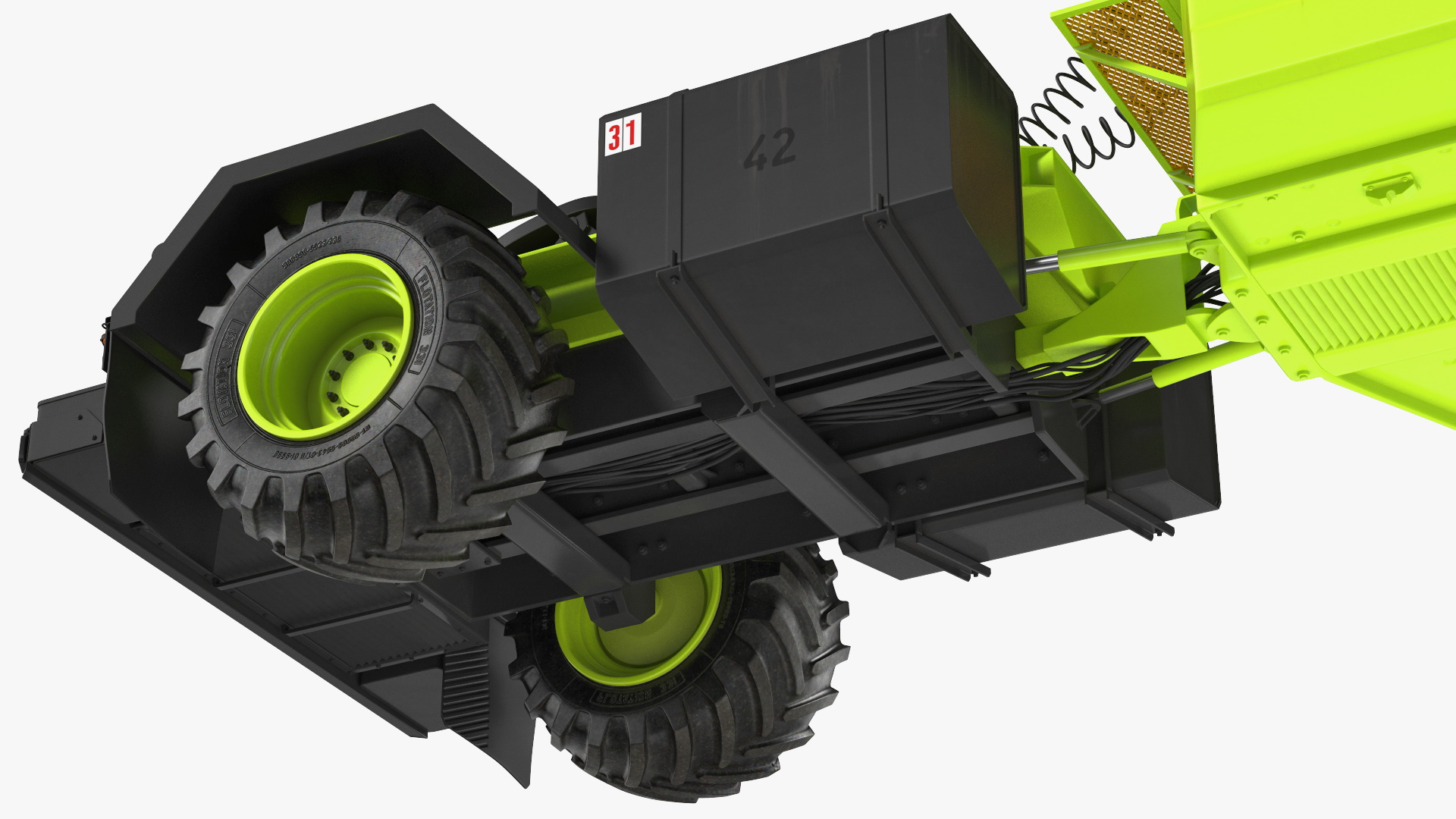 Harvester with Corn Header 6 Rows New 3D